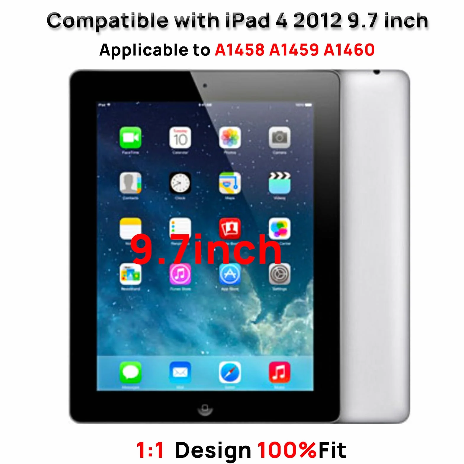 Écran tactile de rechange iPad 4 4ème génération avec bouton Home