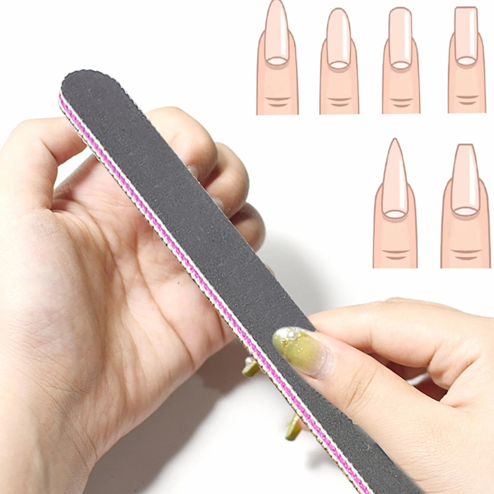 Limes À Ongles Professionnelle Double Face 100/180 Lot De 15 Pour Manucure