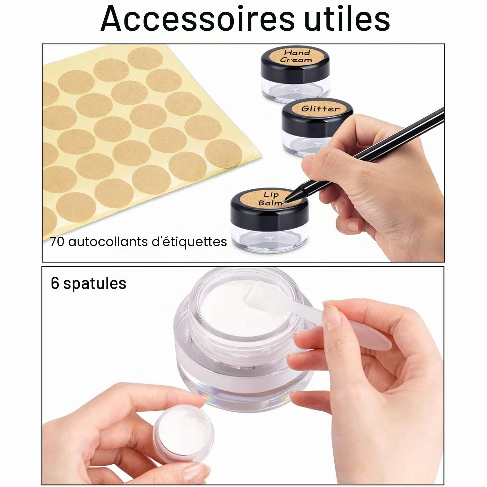MELLIEX 60 Pièces Pots Cosmétiques Vide en Plastique Clair pour Lotion Crème Échantillon 5ml