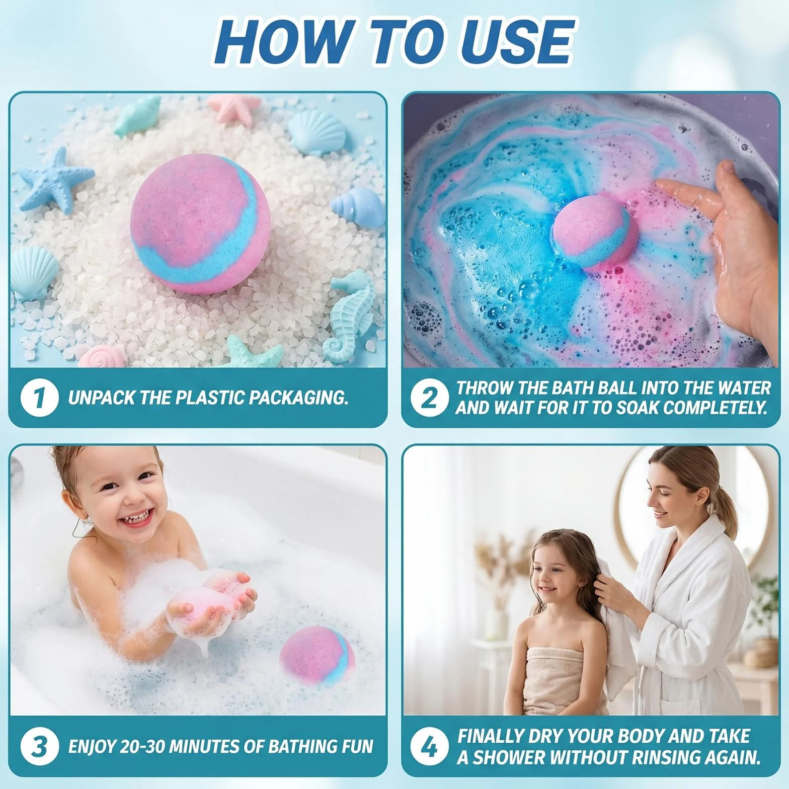 Coffret de Bombes de Bain pour Enfants, 12 PCS Boules de Bain Naturelles avec Jouet Surprise, Cadeau pour Anniversaire Noël