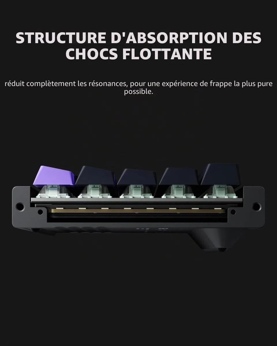 NuPhy X BH65 Clavier de jeu en aluminium 68 touches RVB, déclenchement rapide, filaire, effet Hall personnalisé, touches PBT, point d'actionnement