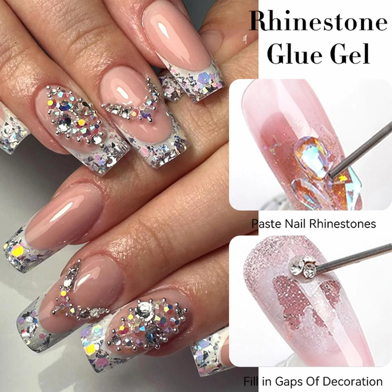 Gel de Strass 10 ml Longue Durée Adhésif Fort 3D Accessoires Design Ongles