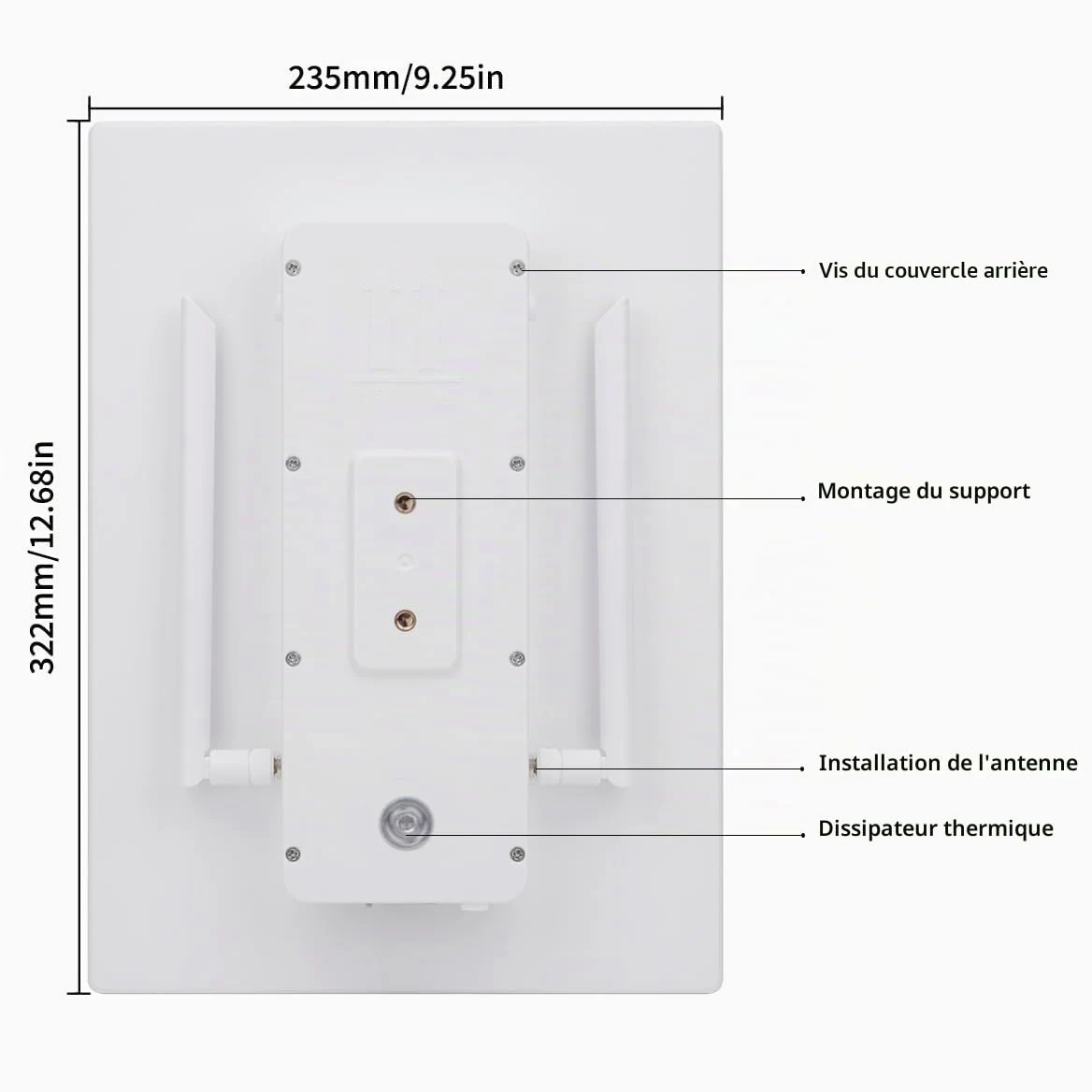 Panneau Solaire pour routeur répéteur WiFi,Panneau Solaire étanche 15W 25000mAh 300Mbps 492ft Coverage WiFi Range Extender WLAN Repeater Wireless Amplifier Solar Router Signal Booster E3
