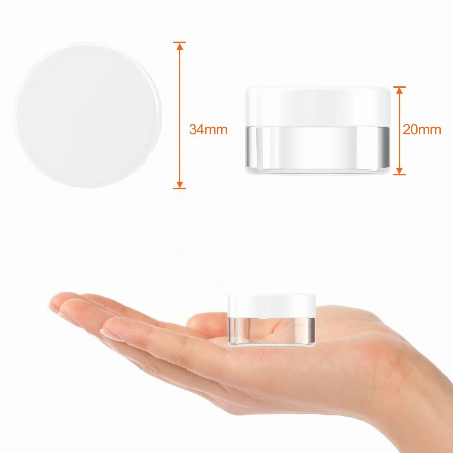 Newaner 60 Pièces Mini Pots Cosmétiques en Plastique 10g10ml Transparent avec Bouchon à Vis, Cannette Vide avec Autocollants