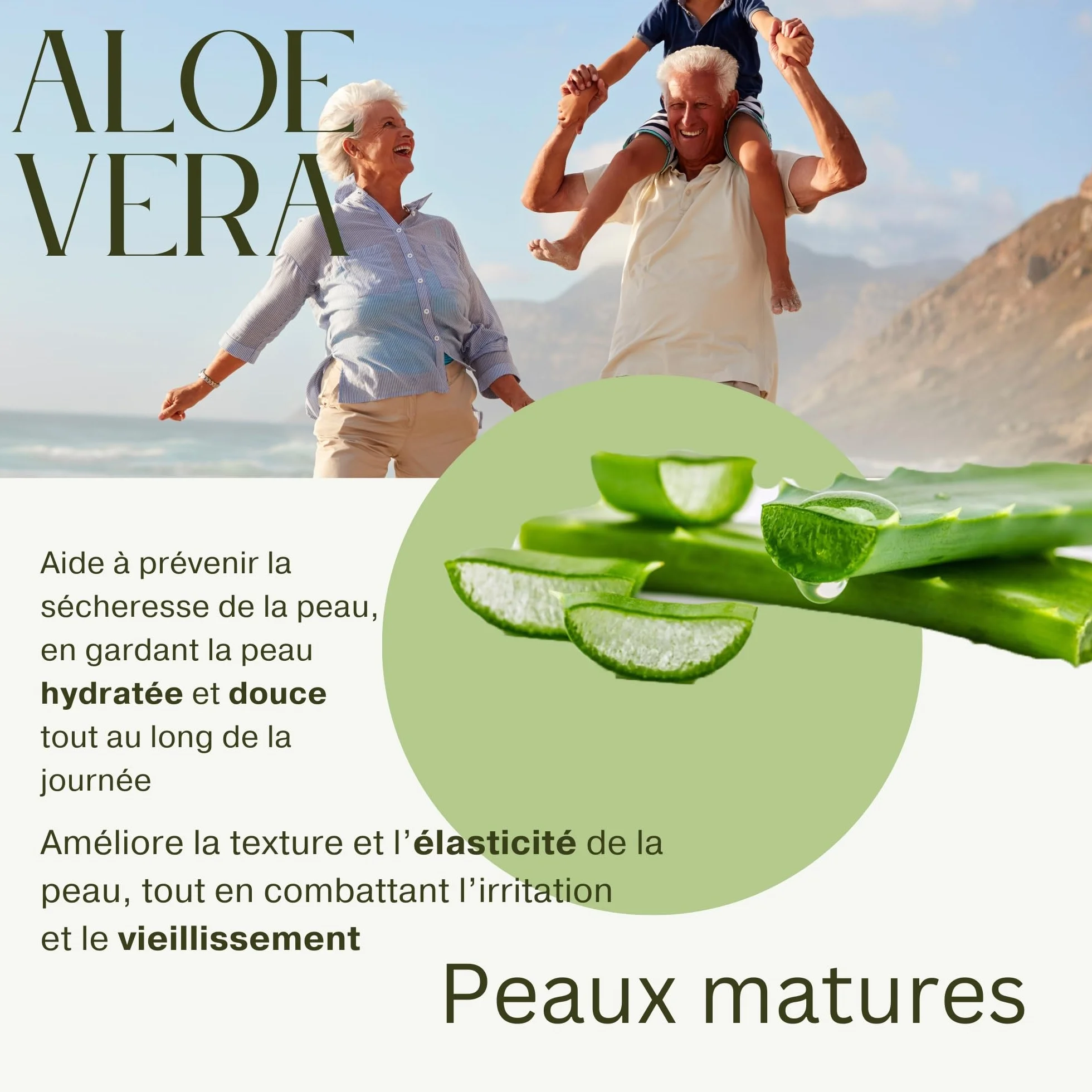 KEFUS Aloe Vera Gel Pur Naturel 500 ml Absorption Immédiate Non Grasse Nourrit Hydrate Rafraîchit Soigne Peau Après-Soleil