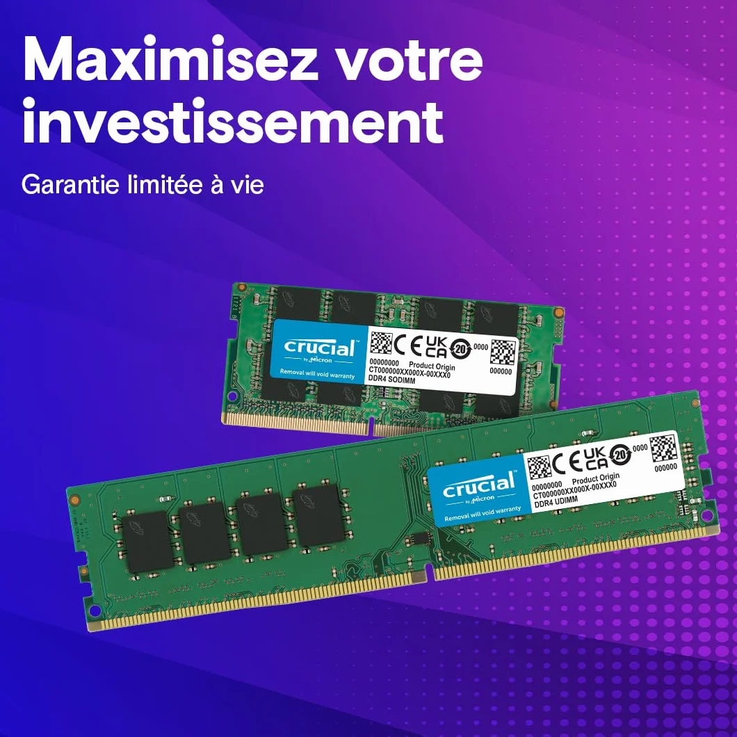 Crucial RAM DDR4 8Go 3200MHz CL22 PC Mémoire CT8G4DFRA32A