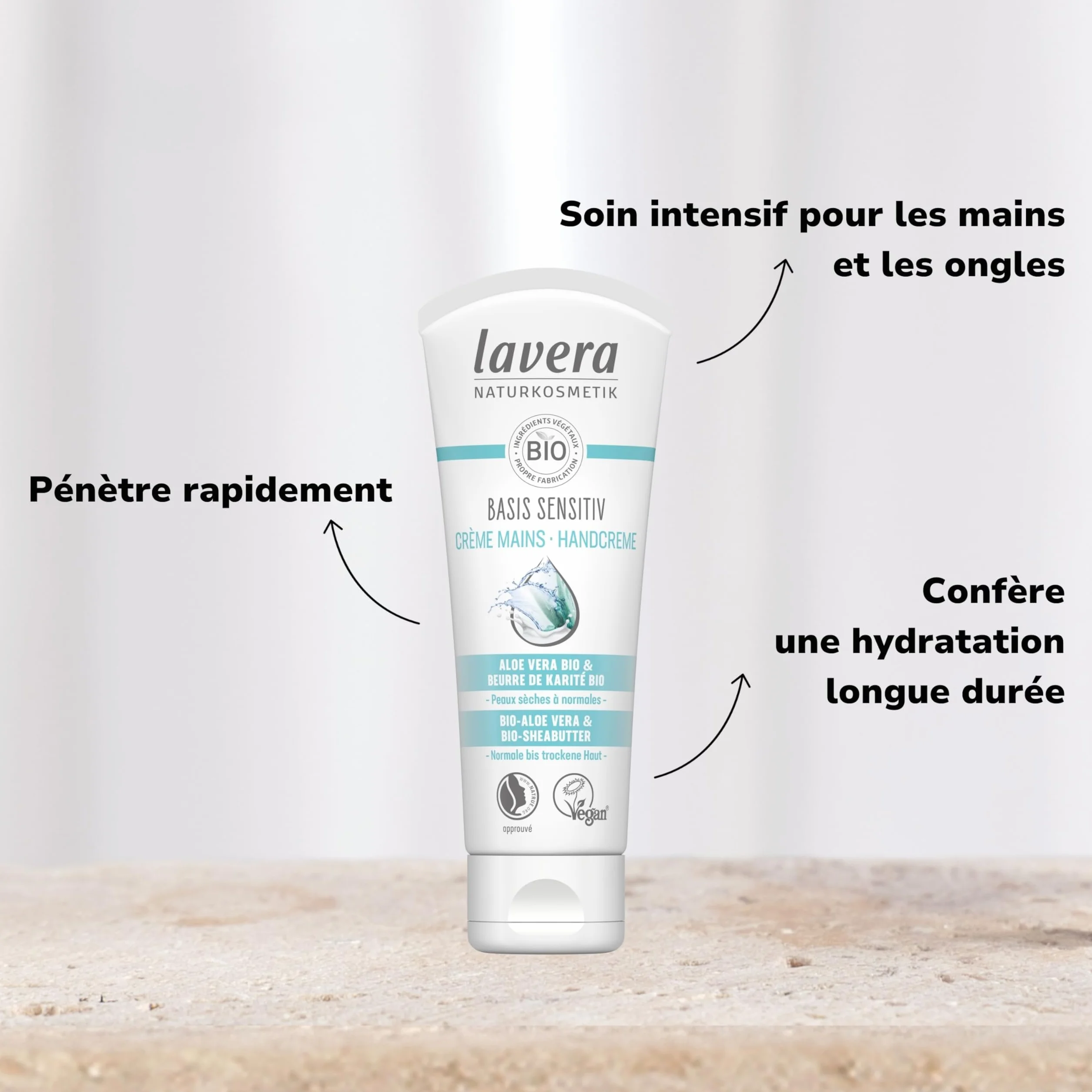 Lavera Naturkosmetik Crème Mains Réparatrice ALOE VERA BIO Beurre de Karité BIO 75ml