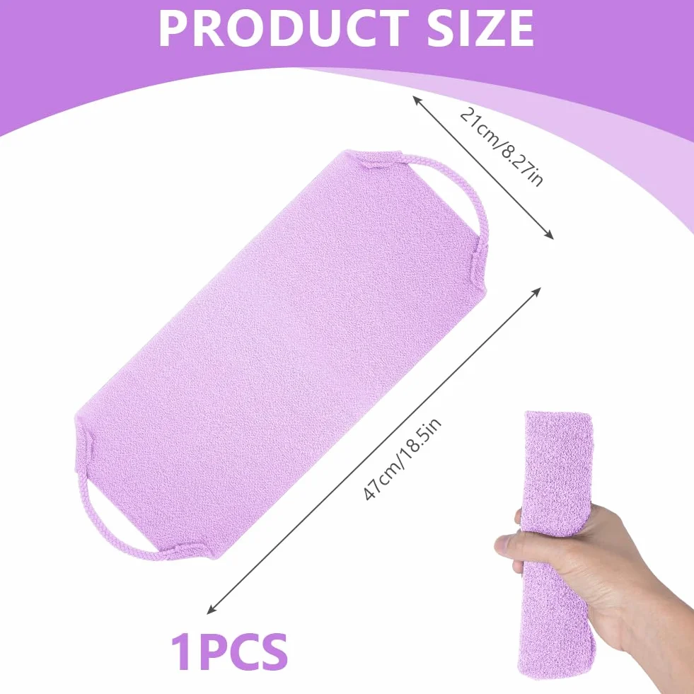 LOPHE Gant de Toilette Exfoliant Double Face avec Poignées Brosse Corps Extensible Nylon Séchage Rapide Violet