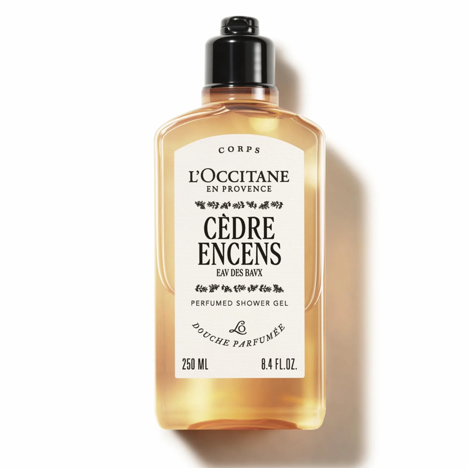 L'OCCITANE Gel Douche Cèdre Encens 250 ml Notes épicées boisées ambrées Fabriqué en France