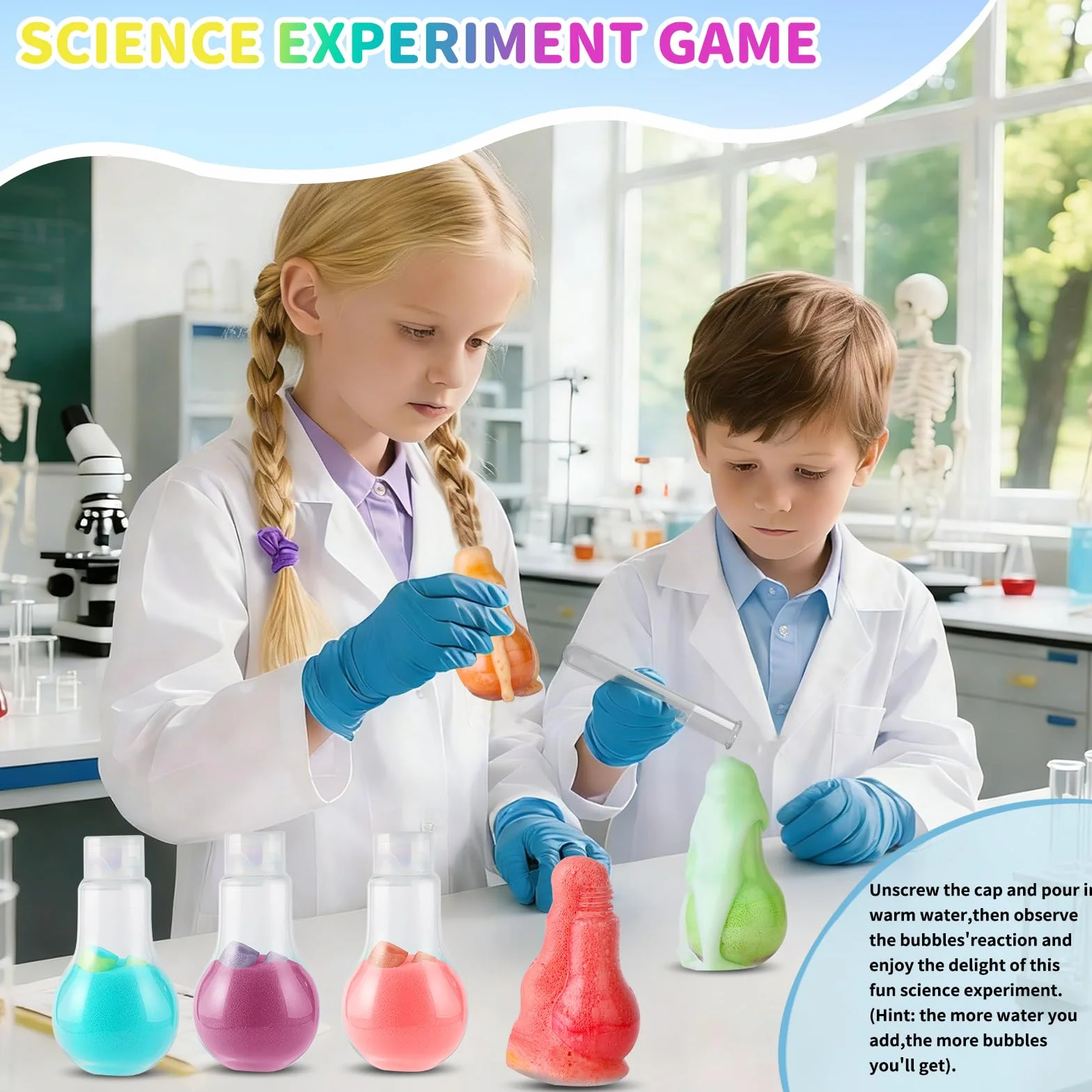 Bombes de Bain Enfants Kit Magic Potion Bottle Moussantes Naturelles Biologiques Cadeau Anniversaire Noël Filles Garçons