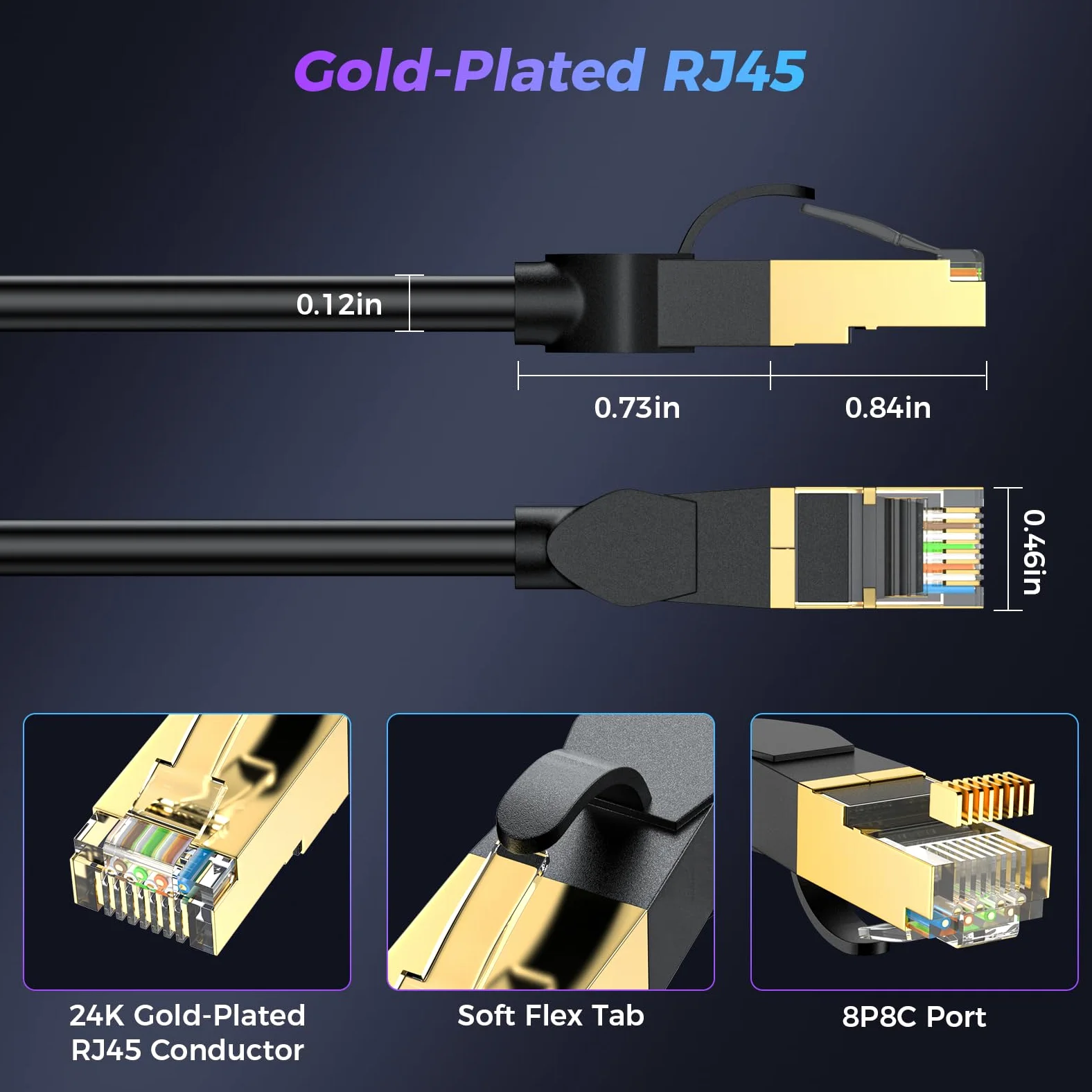 Câble Ethernet Cat 6 de 45,7 m, haut débit, 10 Gbit/s, 550 MHz, câble de raccordement LAN extérieur et intérieur, résistant aux intempéries, noyau RJ45 26 AWG, compatible avec routeur, modem, PC