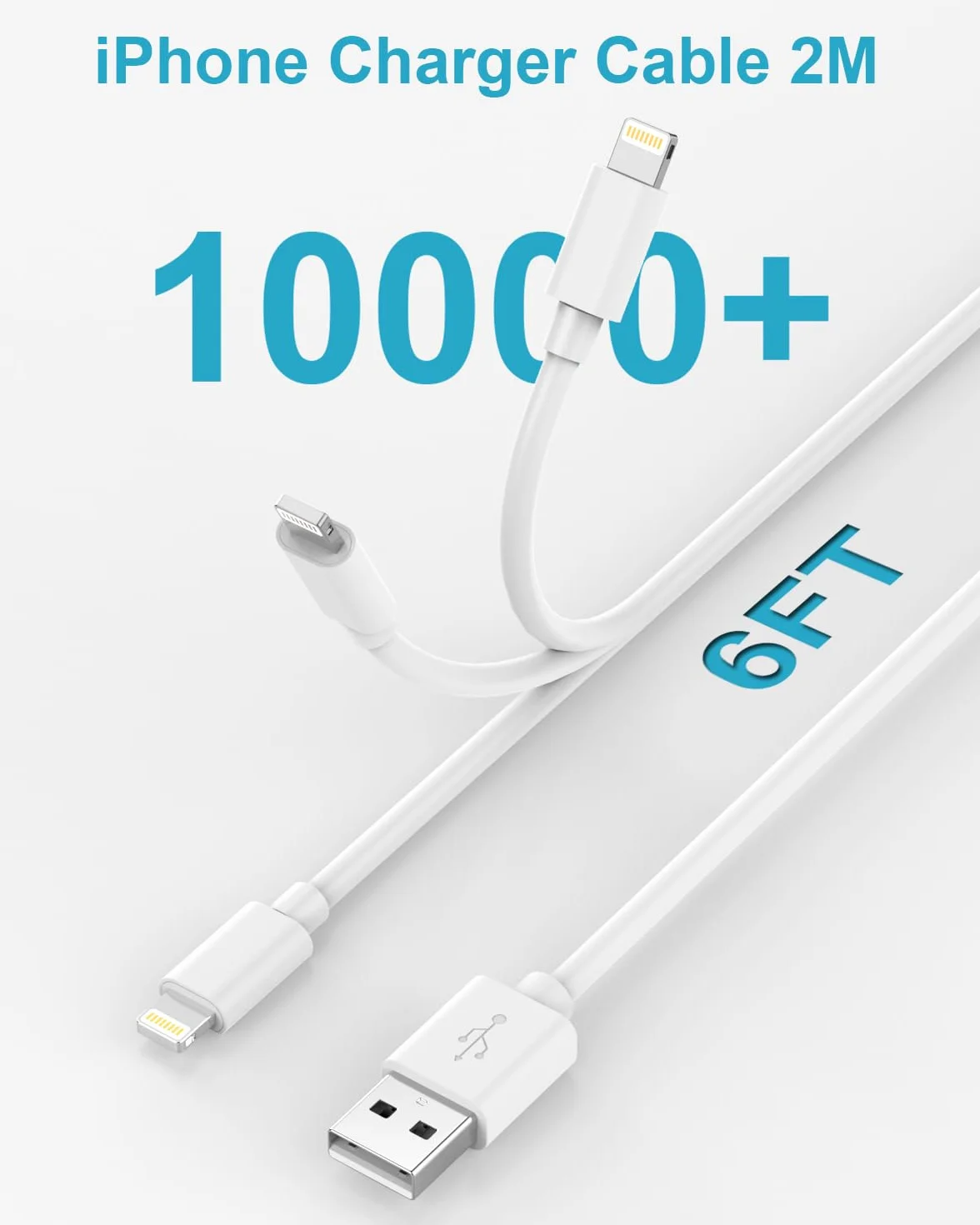 Chargeur Apple MFi Certifié et Câble iPhone 2M Lot de 2 5W USB Adaptateur Secteur pour iPhone 14/13/12/11 Pro Max/XS/X/8/7/6 Plus/5/SE