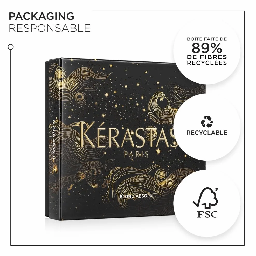 KÉRASTASE Blond Absolu Coffret Bain Lumière Fondant Cicaflash Sérum Cicaplasme Cheveux Blonds Décolorés Méchés