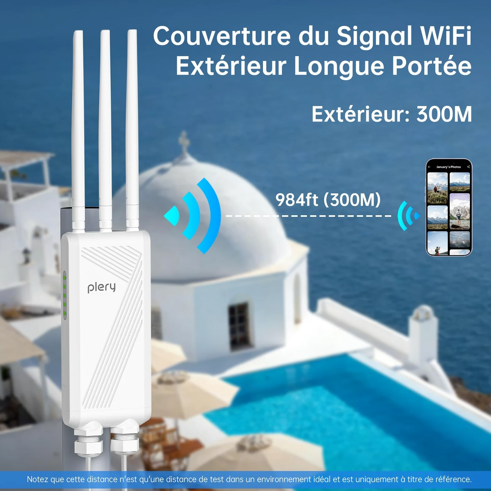 BE3600 Repeteur WiFi 7 Exterieur Point d'accès Extérieur avec POE | Double Bande 5GHz/2.4GHz Gigabit Port Répéteur WiFi Puissant Amplificateur Extérieur 3 * 5dBi Antenne WiFi Longue Portée WPA3