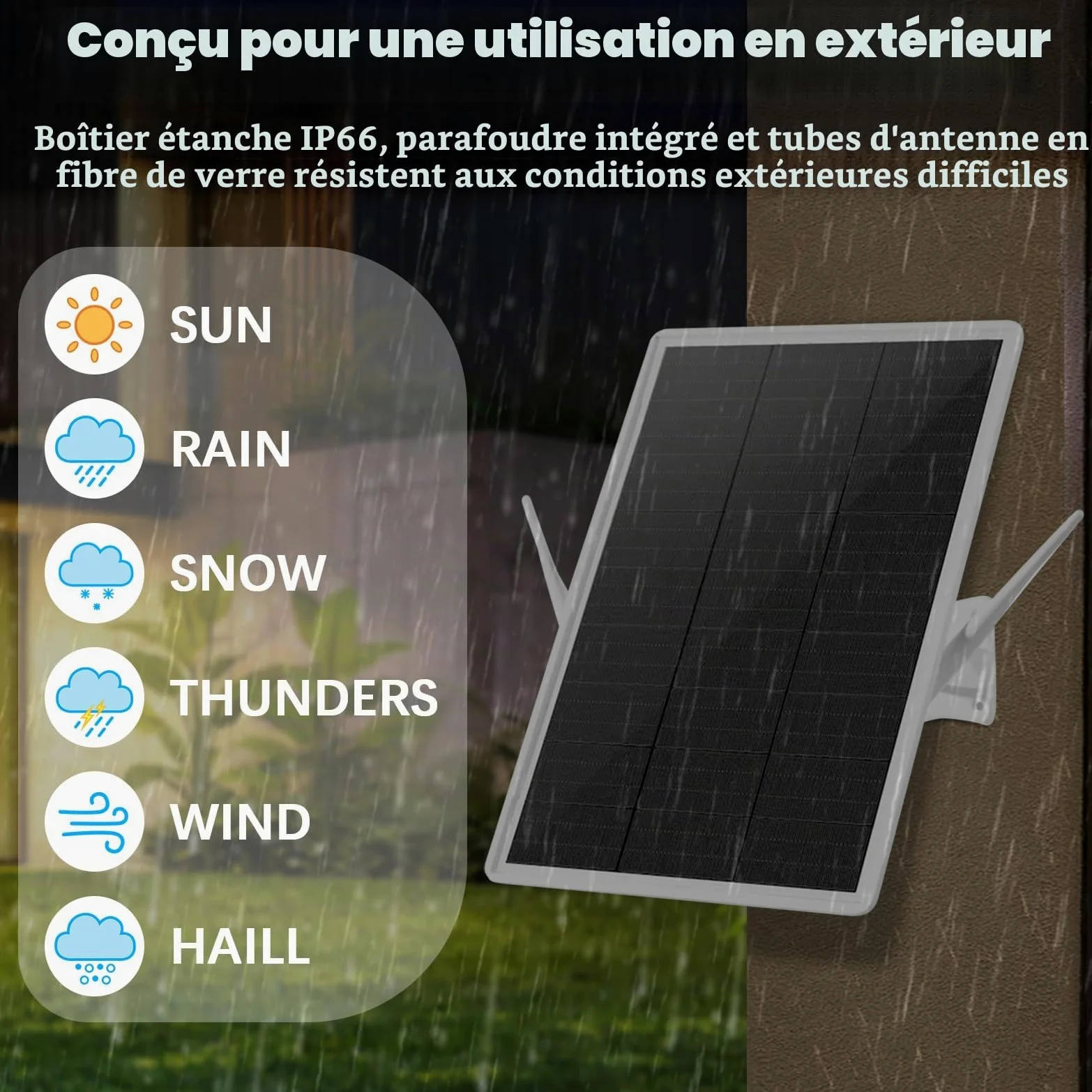 Repeteur WiFi Solaire Batterie Exterieur sans Fil, amplificateur WiFi | extension de portée WiFi jusqu'à 100 m, répéteur WiFi 2,4 GHz avec 300 Mbps, point d'accès WiFi compatible avec les appareils
