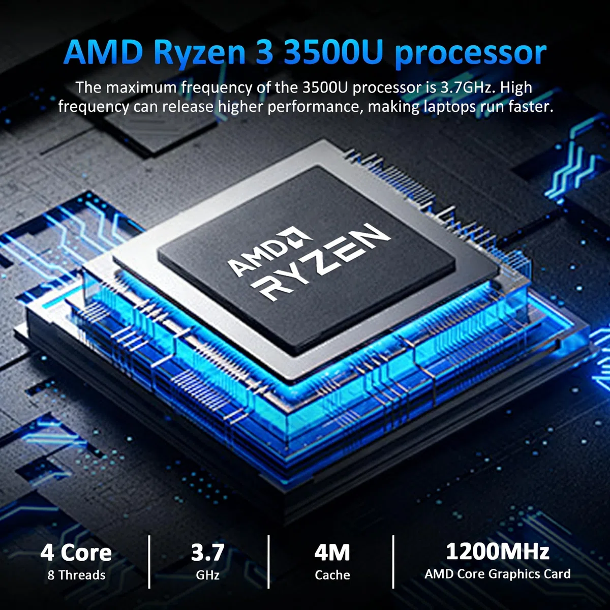 CYCLUS 16" PC Portable pour Étudiants & Bureautique – AMD Ryzen 5 3500U (4C/8T 3,7 GHz), 16Go RAM, 1To SSD, Vega 8, Clavier Rétroéclairé + Membrane AZERTY Incluse