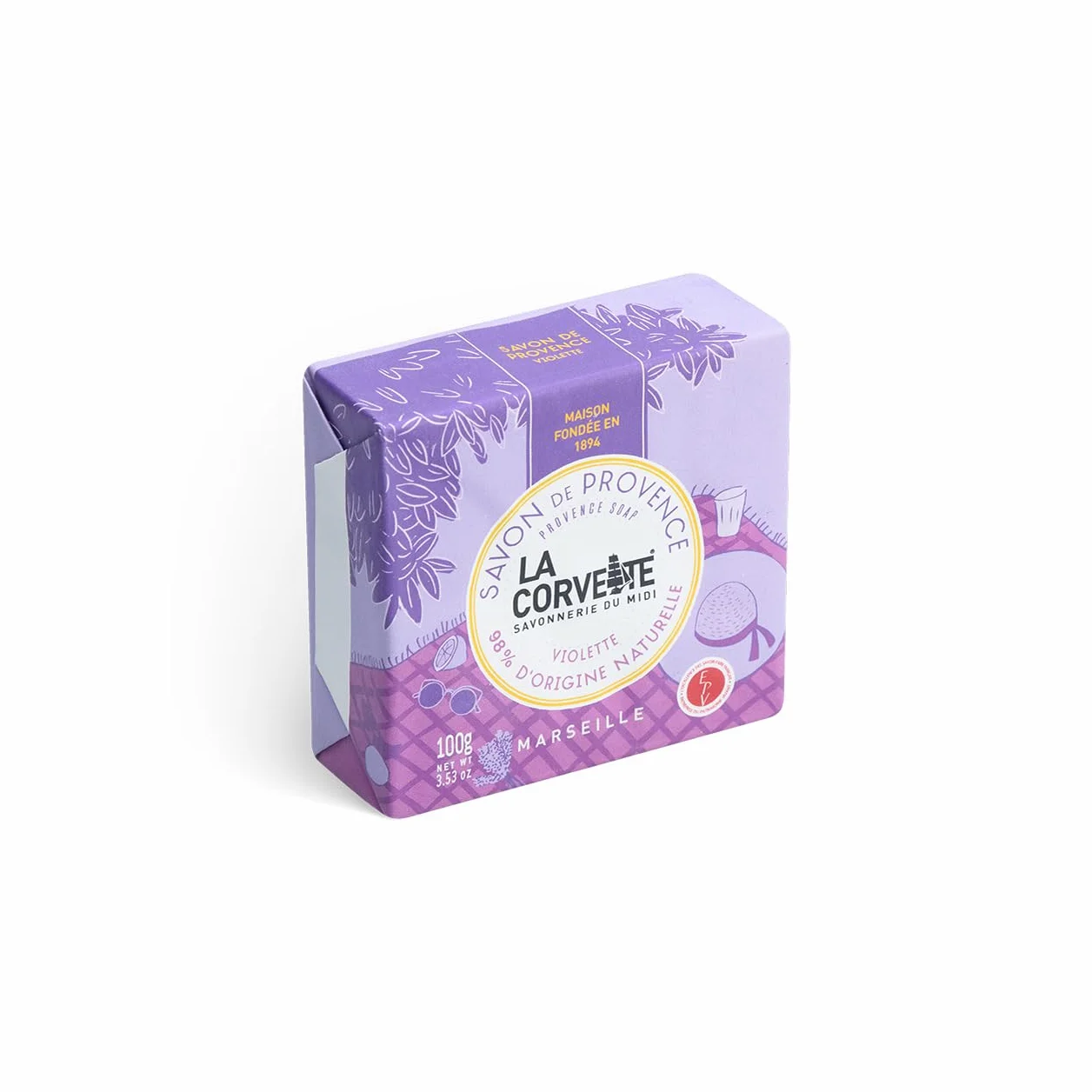 Savon Estival Violette 100 g Savon de Provence 100% Végétal Fabriqué à Marseille