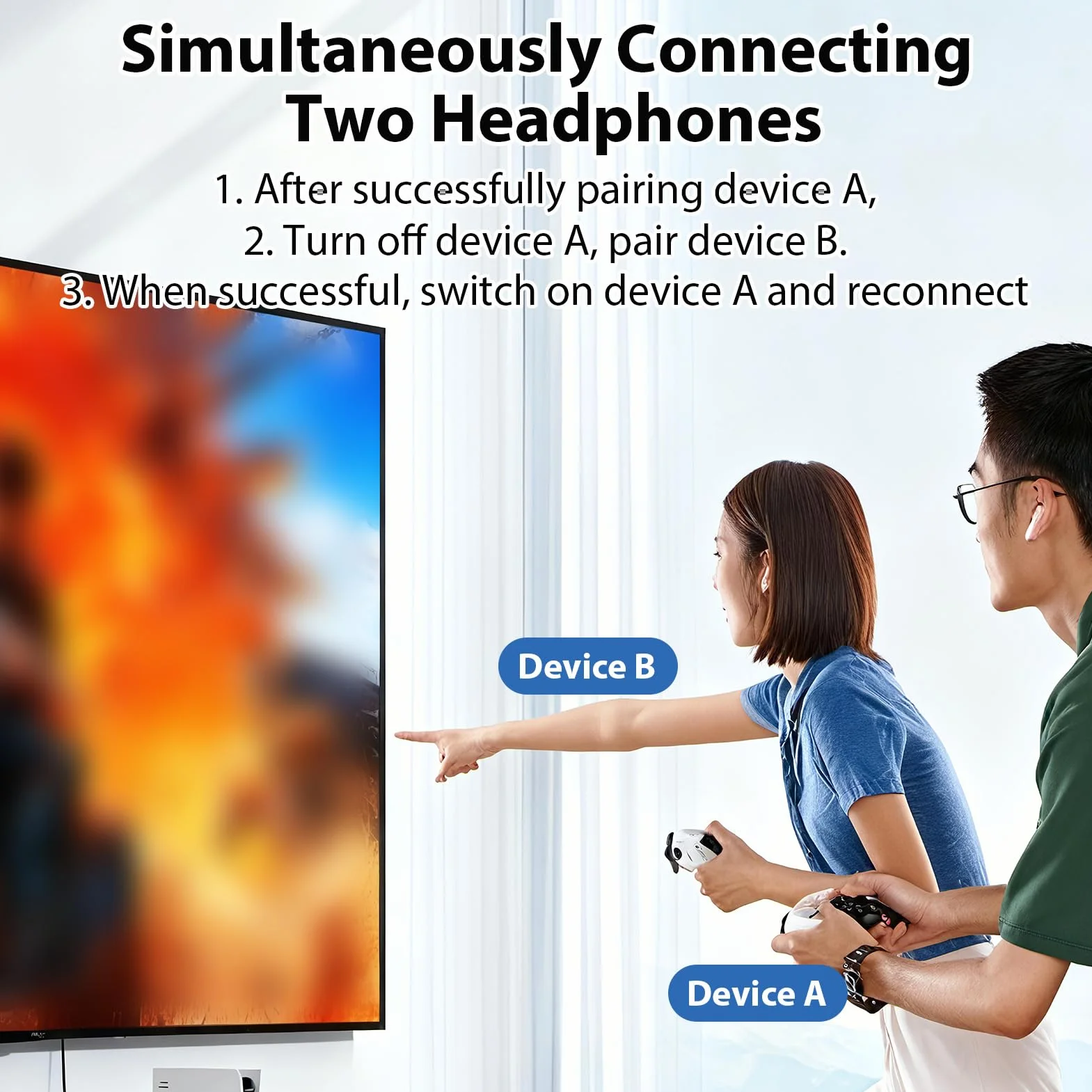 Adaptateur Bluetooth 5.3 USB Dongle pour PS5 PS4 PC Switch Mac Double Appairage Faible Latence