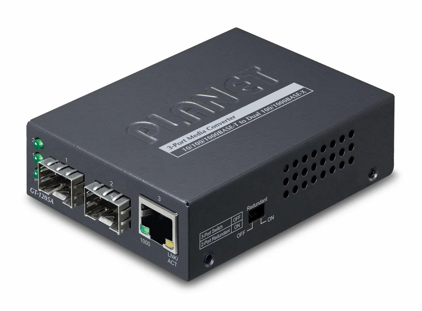 Planet Web Smart Media Converter SFP 1-Port 10/100/1000Base-T - 2-Port Gigabit SFP