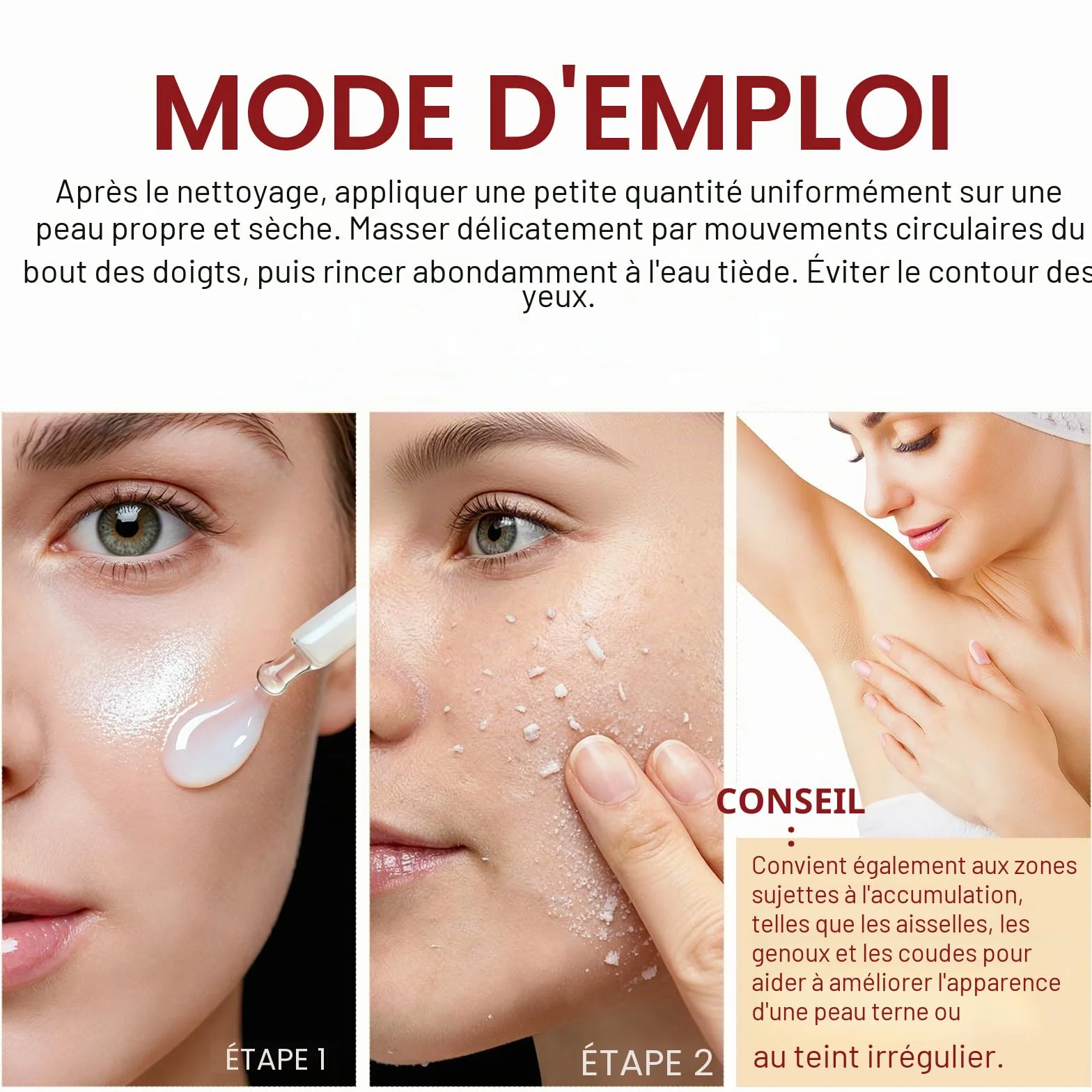 Sérum Exfoliant Visage au Riz Blanc 100ml + Riz Noir 100ml, Peeling Doux AHA BHA VB3, Éclat & Hydratation, Soin Coréen