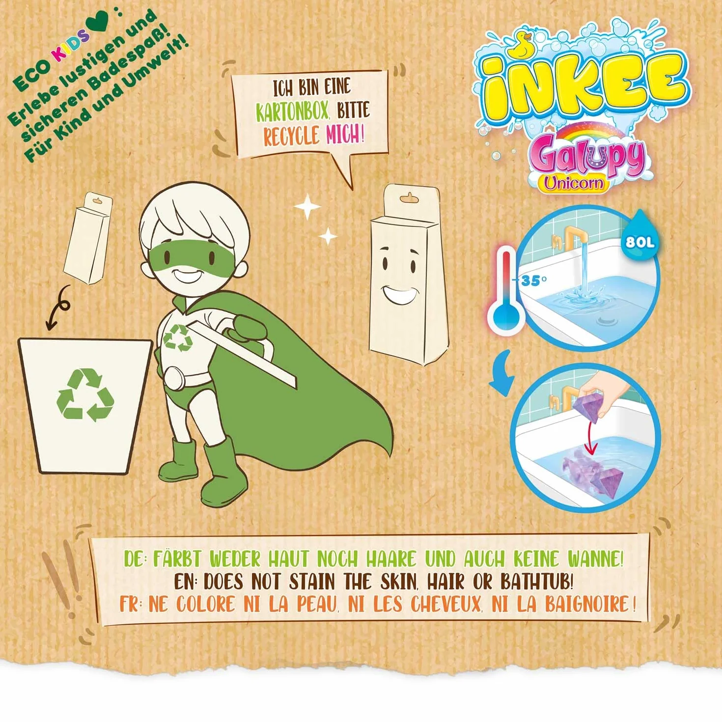 Coffret de Bain Licorne avec 7 Additifs pour Enfants - Bombes de Bain Licorne