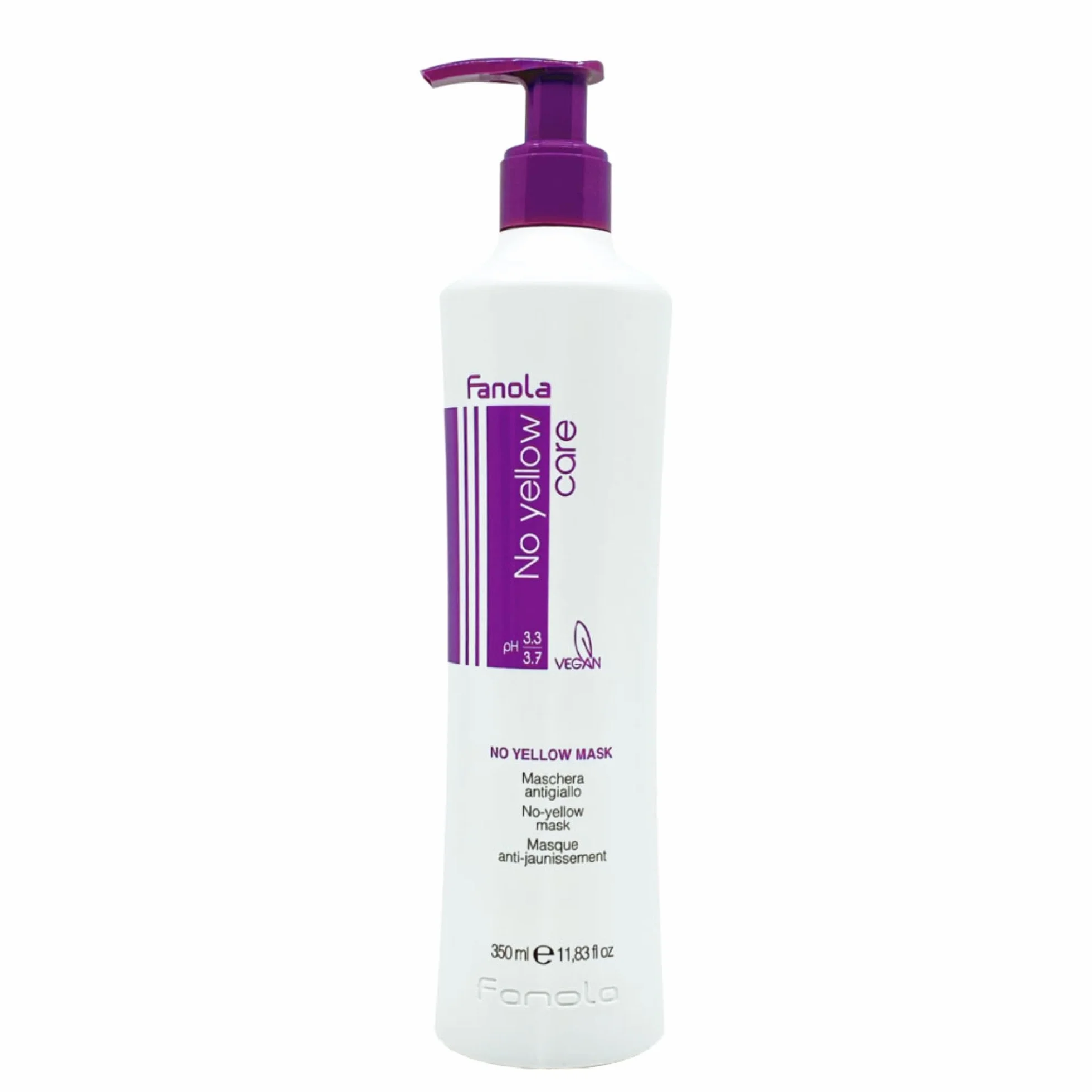 Fanola No Yellow masque anti-jaune 350 mL professionnel cheveux gris colorés blond clair
