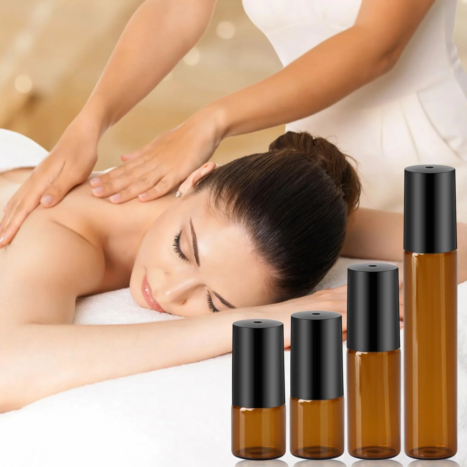 32 Flacon Huile Essentielle Vide 2/3/5/10ML Cosmetic Roller Bottle Fragrance Roll On