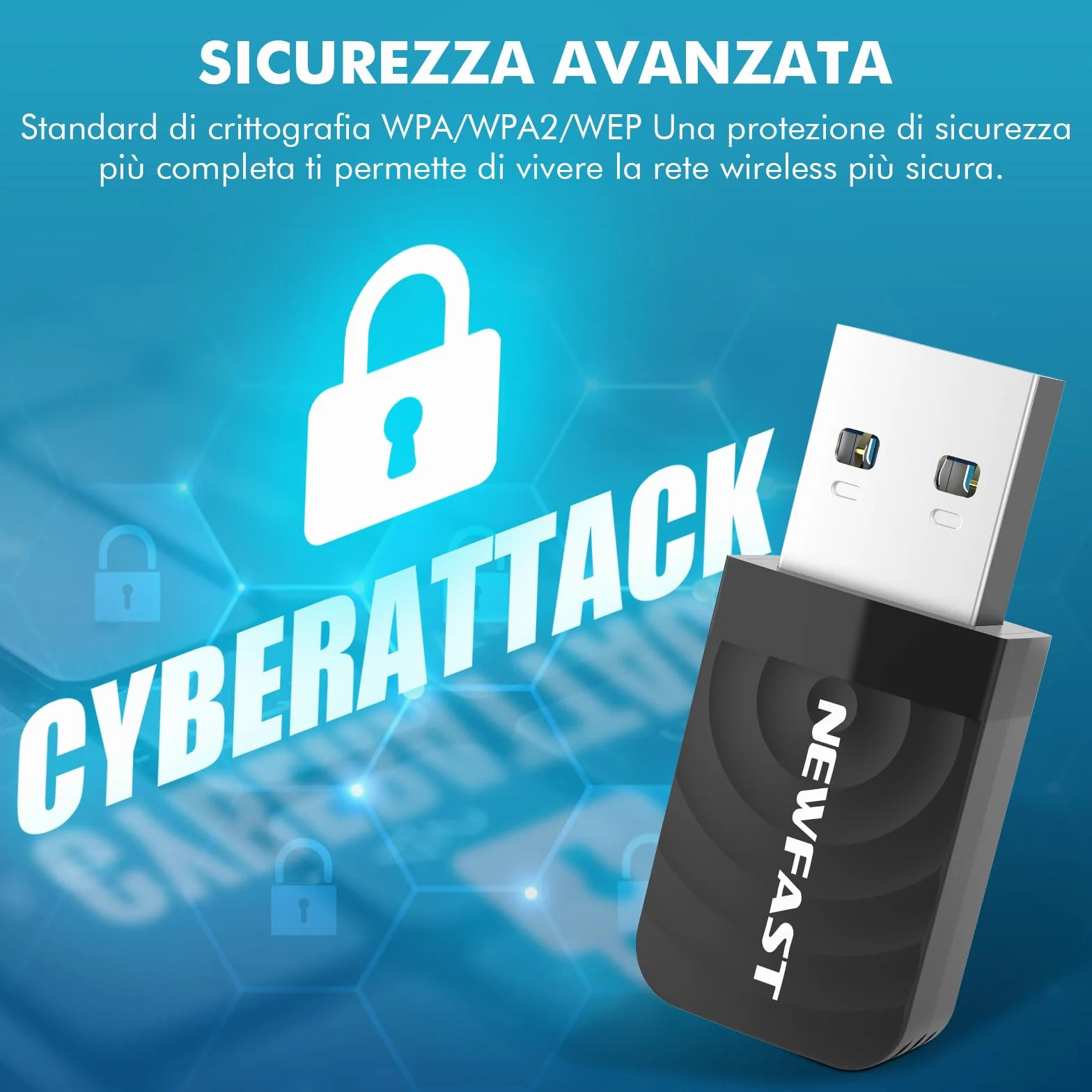 NEWFAST 1300Mbps WiFi USB pour PC, Clé WiFi Dual Band 2.4GHz/5GHz | AC1300 Adaptateur WiFi USB pour PC, USB 3.0, compatible avec Windows 11/10/8.1/8/7/XP et Mac OS 10.11-10.15