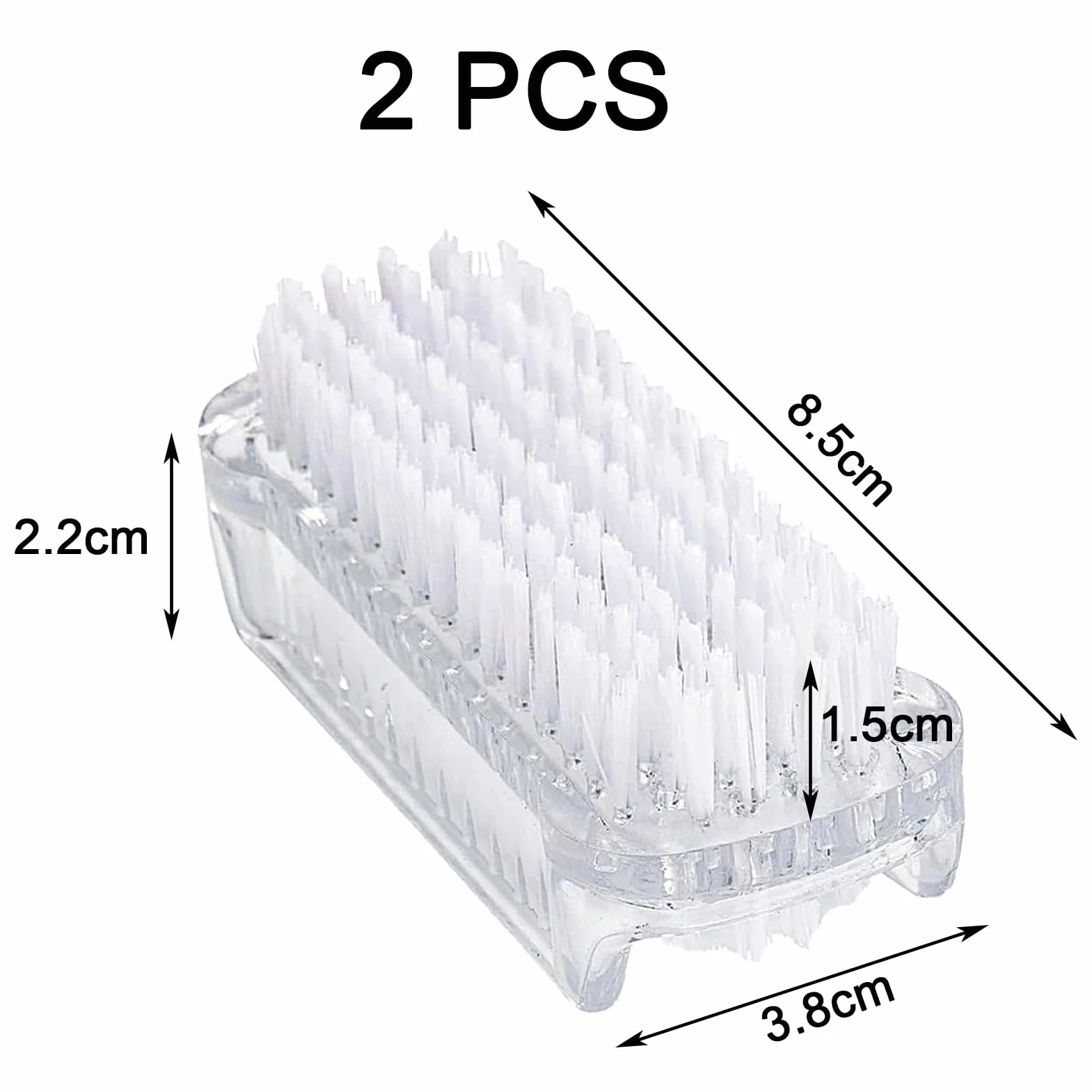 Brosse à Ongles Double Face Lot de 2 Blanc Nettoyage Ongles