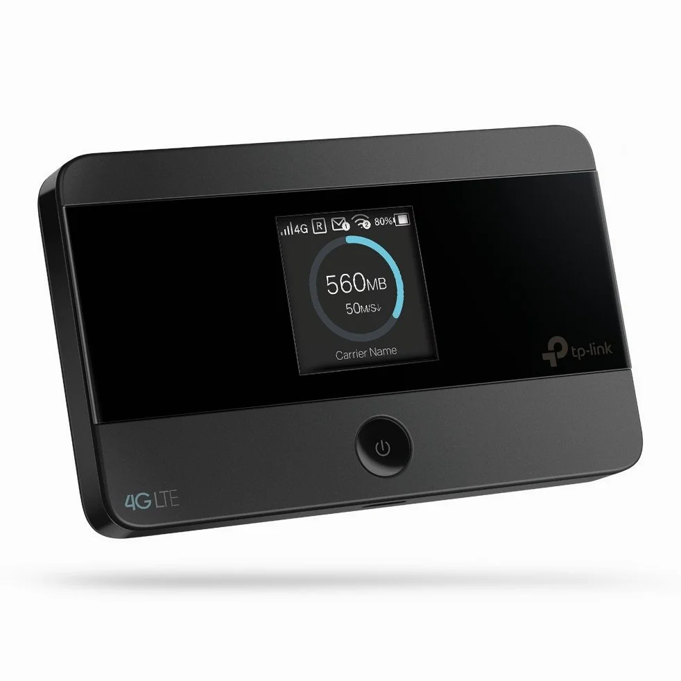 TP-Link Routeur Mobile 4G LTE-Advanced Bi-Bande: Débit 4G de 150 Mbps, Débit Wi-Fi de 300 Mbps en 2.4 GHz et 5 GHz, Batterie Rechargeable Longue Durée 2550 mAh, Antenne Interne, 1 Port Micro USB, 1 Emplacement Carte SIM (M7350)
