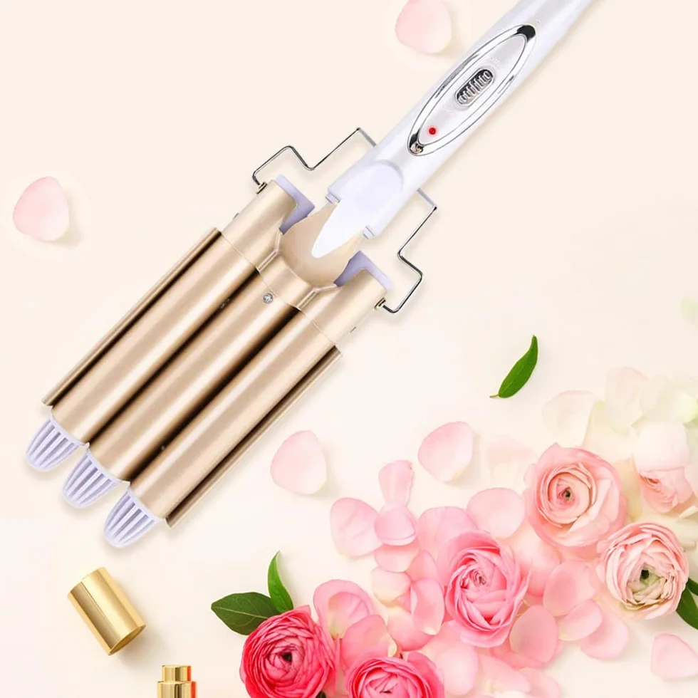 Reyke Boucleur à cheveux 3 barils 22 mm température réglable chauffage rapide grandes ondulations