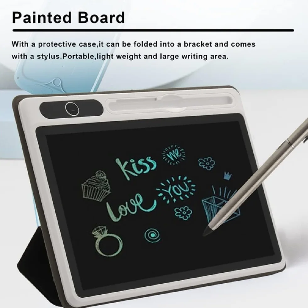 EMEBAY Bloc-Notes Électronique Tableau d'Écriture Intelligent 10.1 Pouces Tablette à Dessin LCD avec Étui
