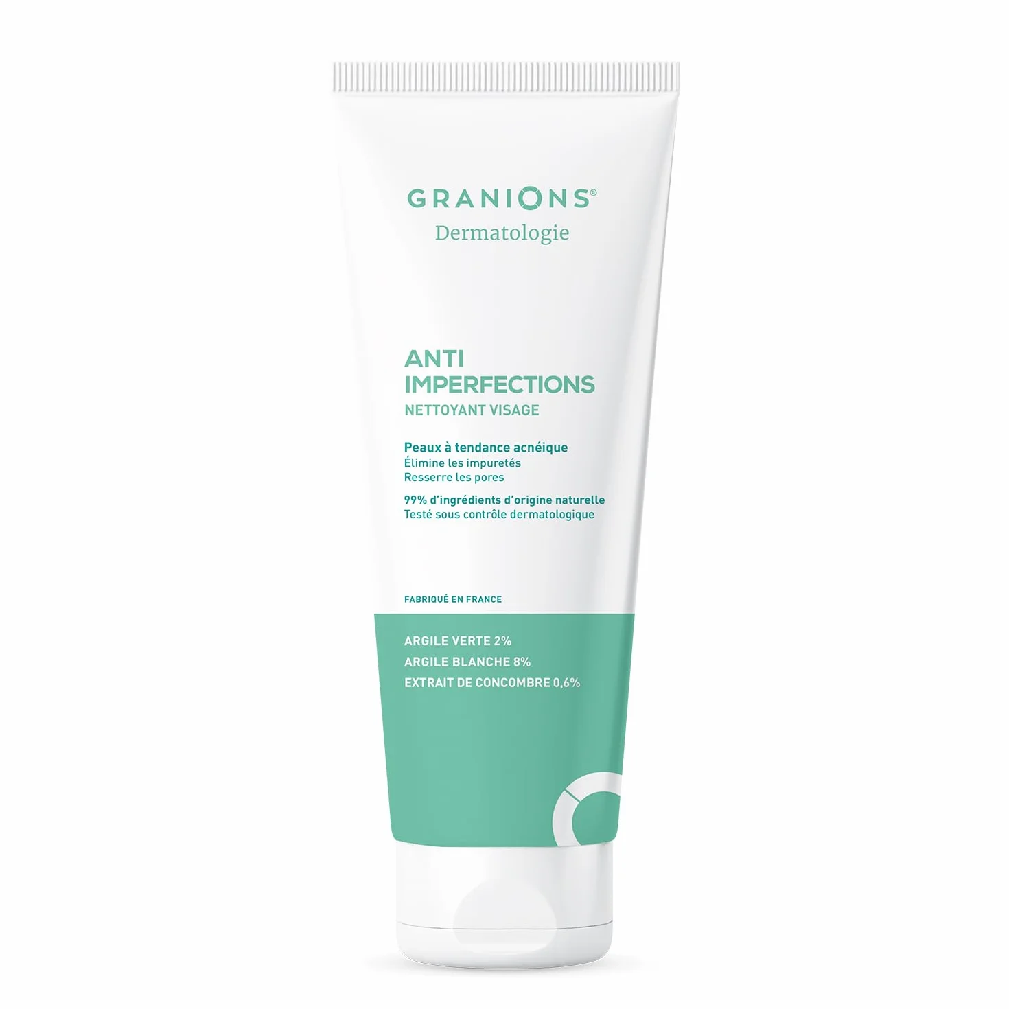 GRANIONS Nettoyant Visage Anti Imperfections 150g - Argile Verte, Argile Blanche, Vitamine C