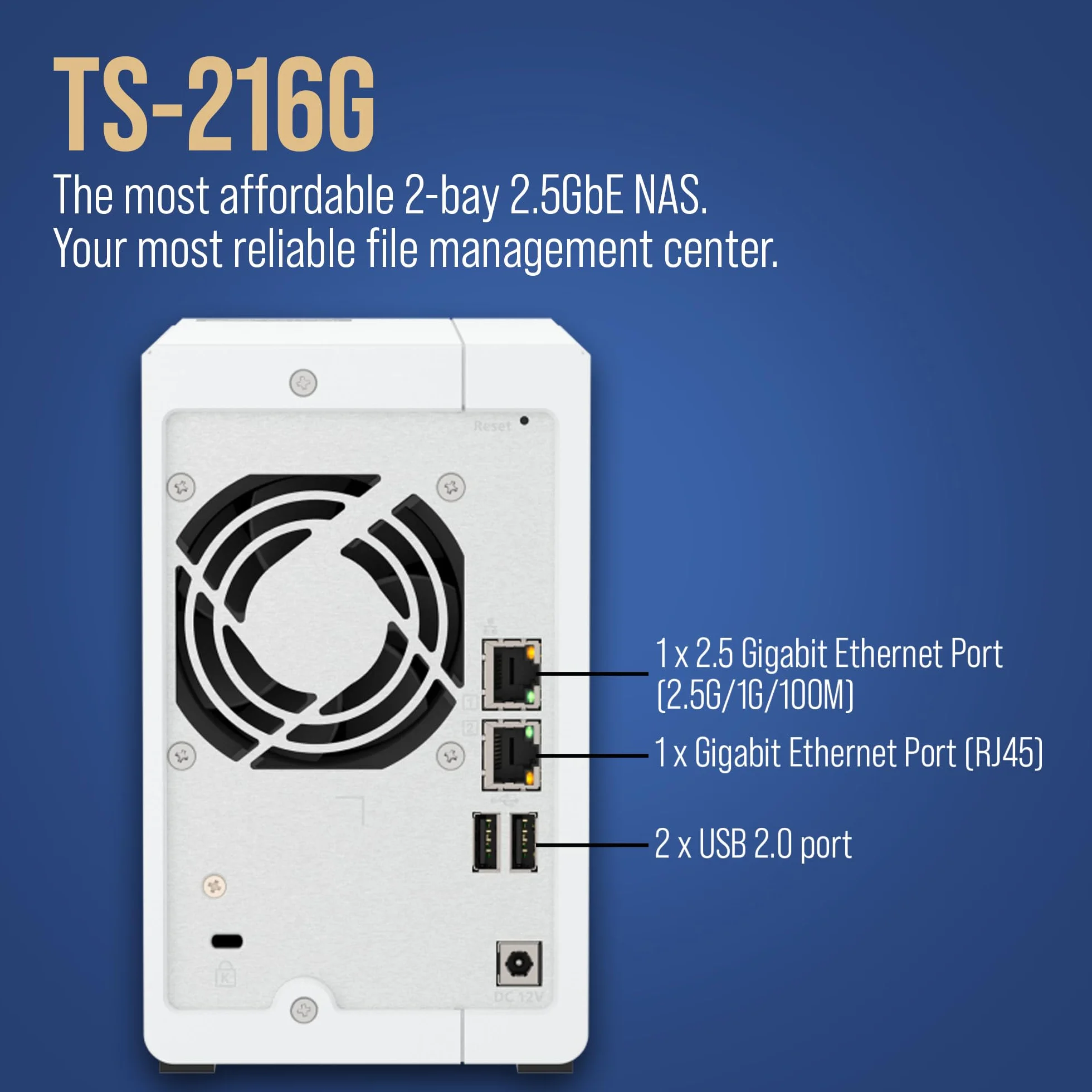 Qnap TS-216g Server NAS 2 Alloggiamenti Sata 6gb/s
