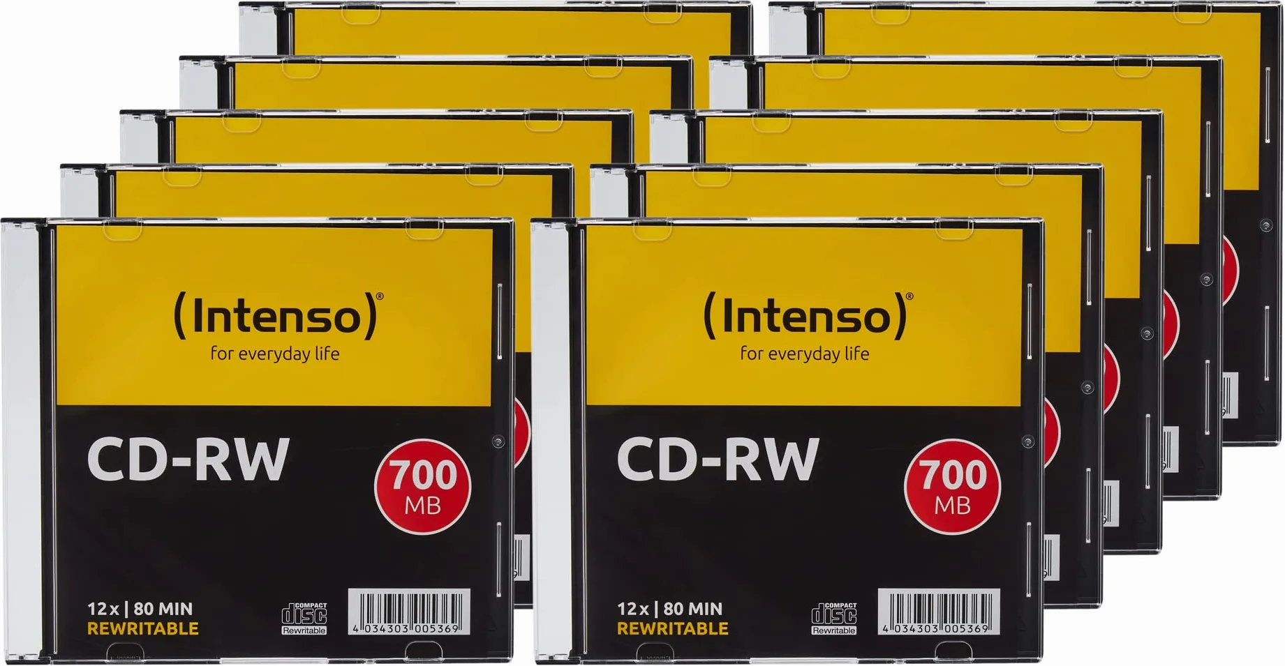 Intenso 700MB 52x CD-R Cake Box Pack de 10 Anti-Scratch