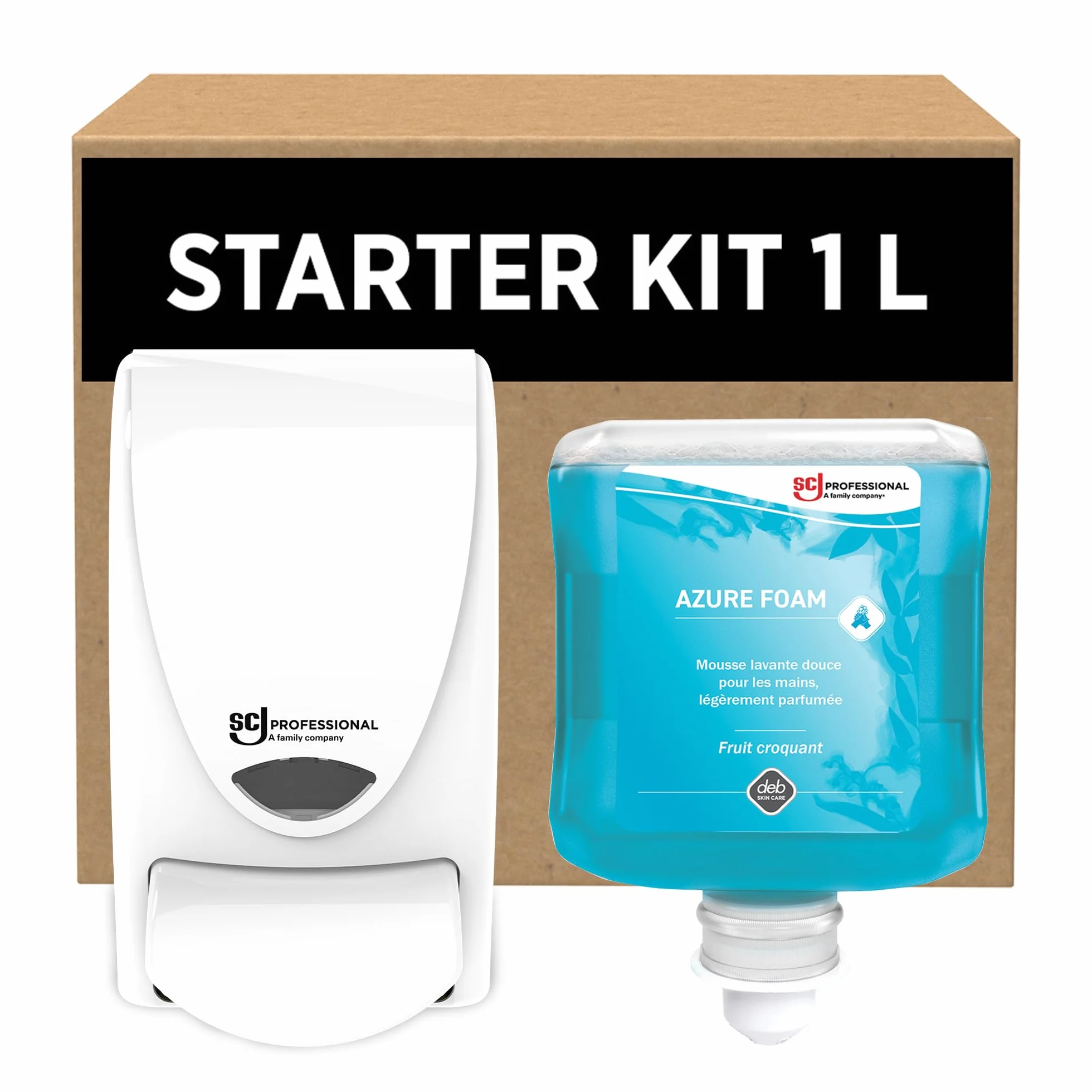SC Johnson Professional Azure Foam Kit de Démarrage – Distributeur Mural de Savon pour Les Mains – Nettoyant moussant – 1 Distributeur + 1 Recharge (1 Litre)