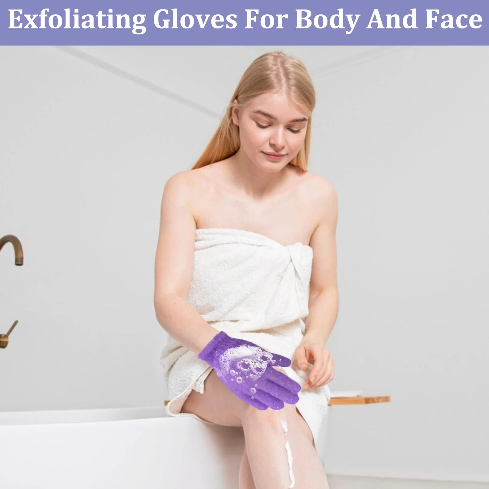 KEYRI Lot de 10 Gants Exfoliants Corps Visage Doux pour Hommes Femmes Enfants Exfoliation Douche 5 Couleurs