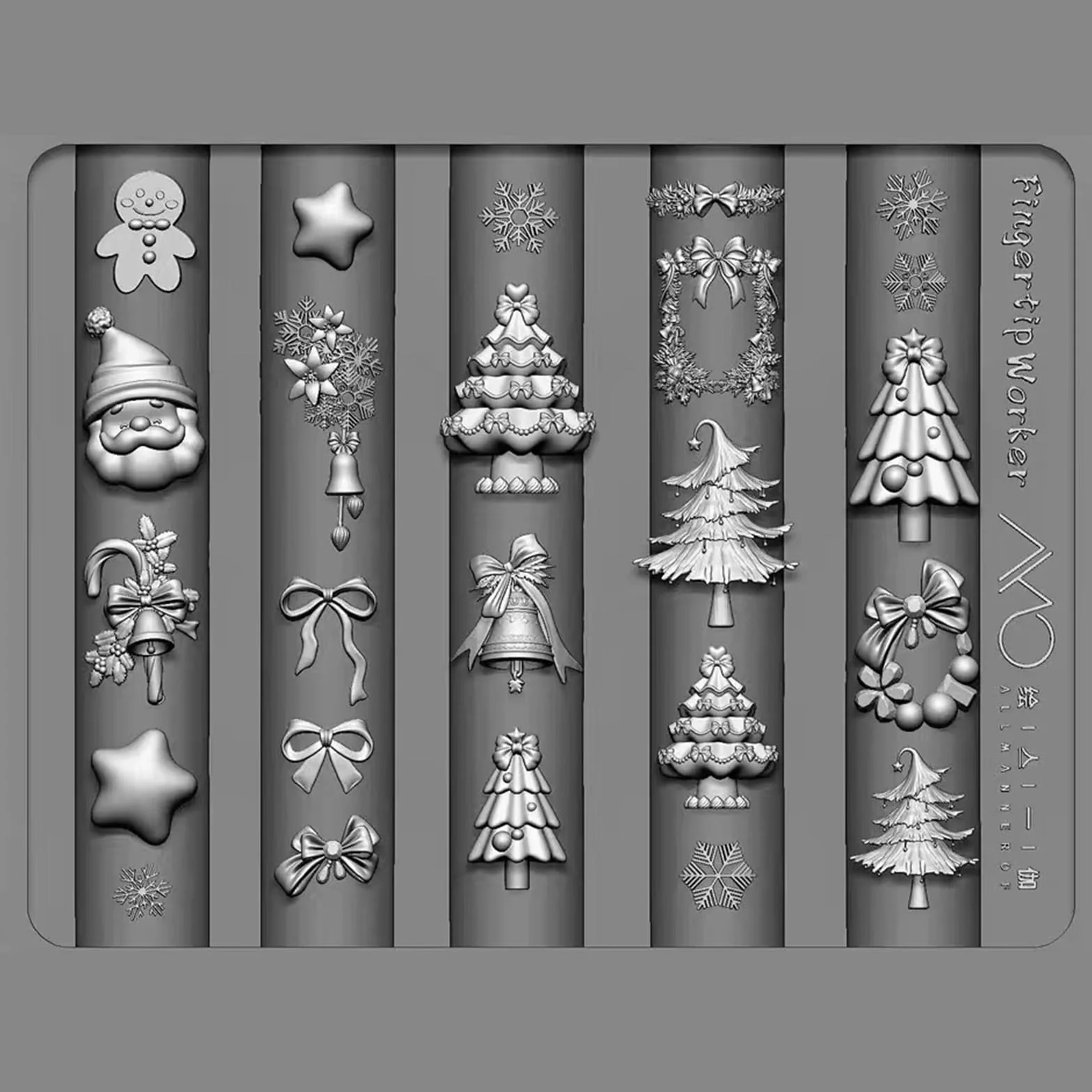 Moule en silicone souple pour nail art 3D motif floral festival