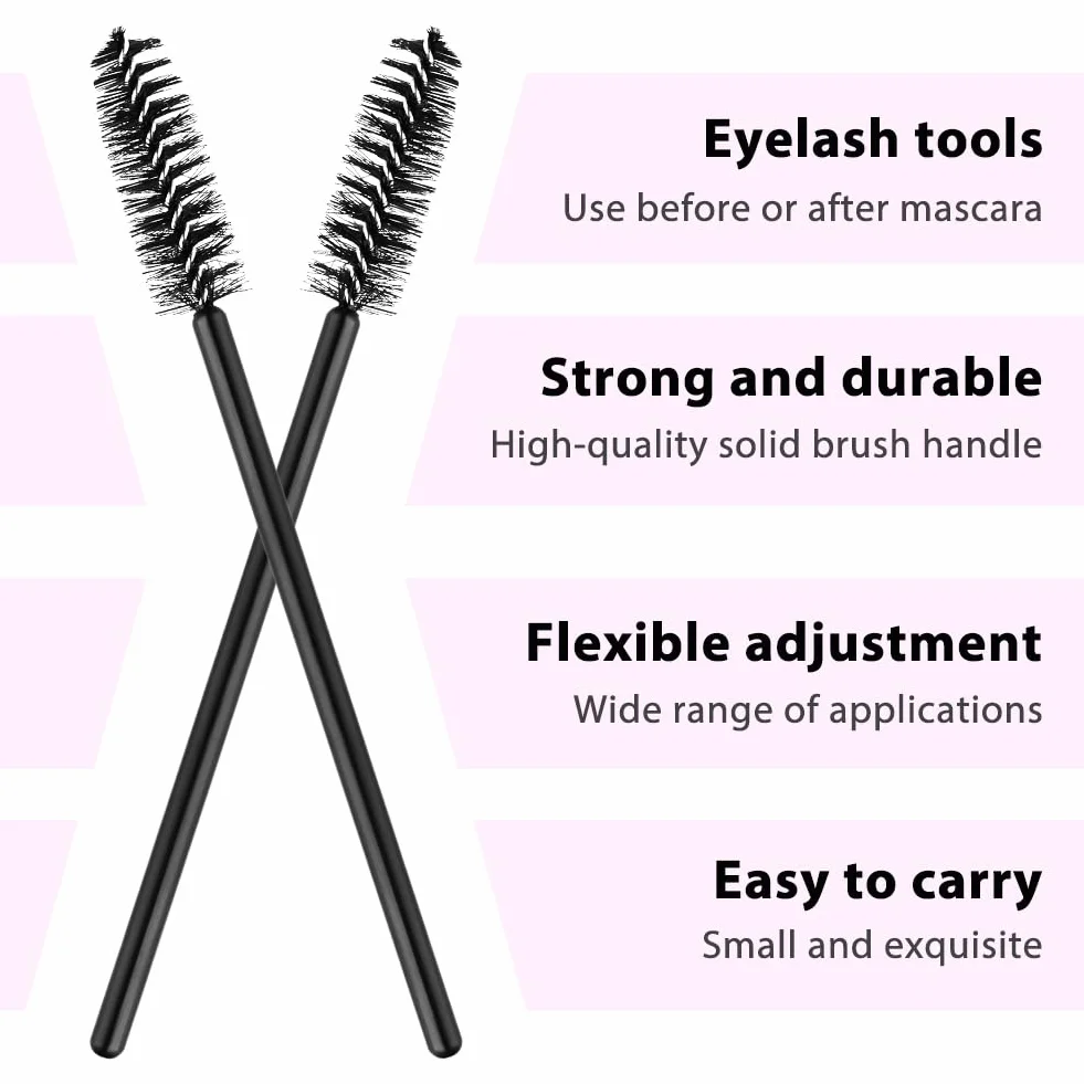 50PCS Brosses à Cils Jetables, Applicateur Maquillage Extension Cils Sourcils Noir