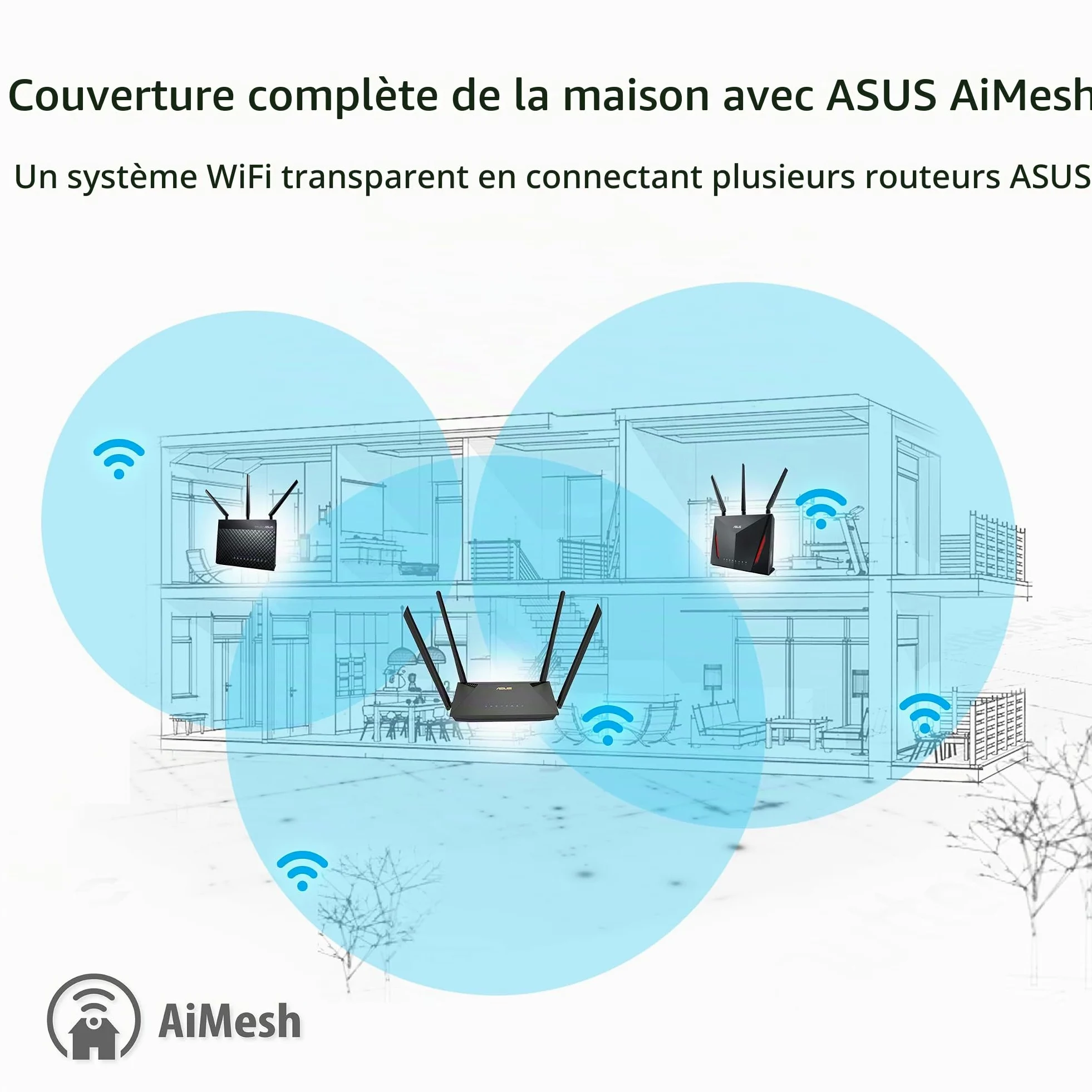 ASUS Routeur sans Fil Double Bande Gigabit Ethernet RT-AX53U - Noir