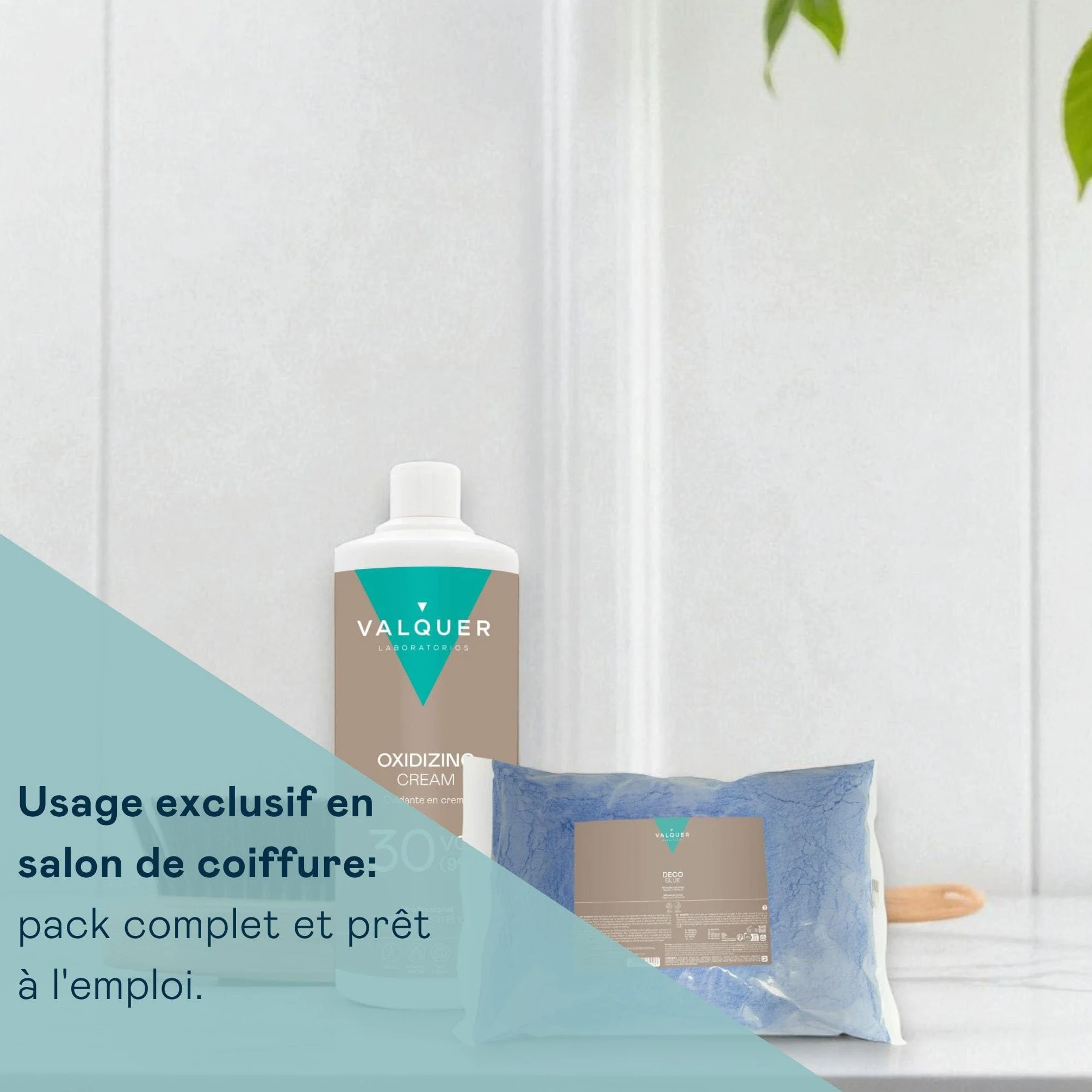 Kit Décoloration Cheveux Professionnel Vegan Décoblue 500 g + Oxydant 30 Vol 9% 1000 ml, Éclaircissement 6 Tons