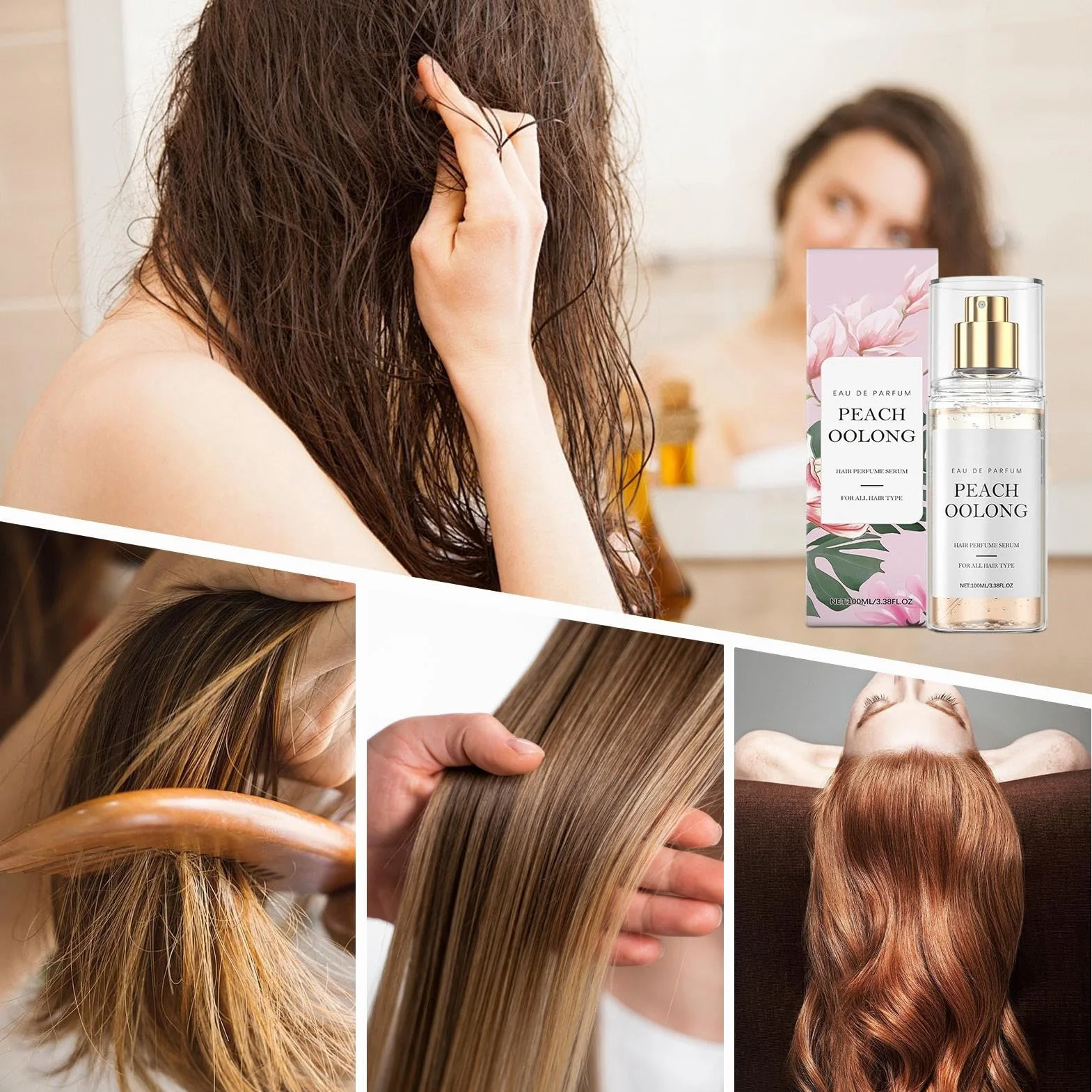Parfum de soin des cheveux traitant nourrissant hydratant pour cheveux secs, doux et lisse usage quotidien