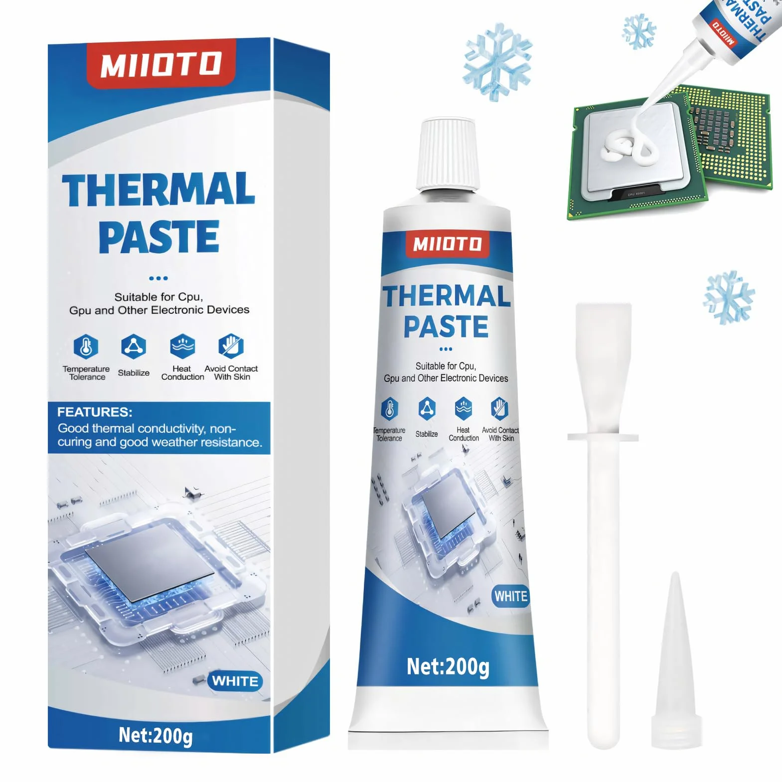 Miioto Pâte Thermique 200g Résistance Haute Température Refroidissement Processeur