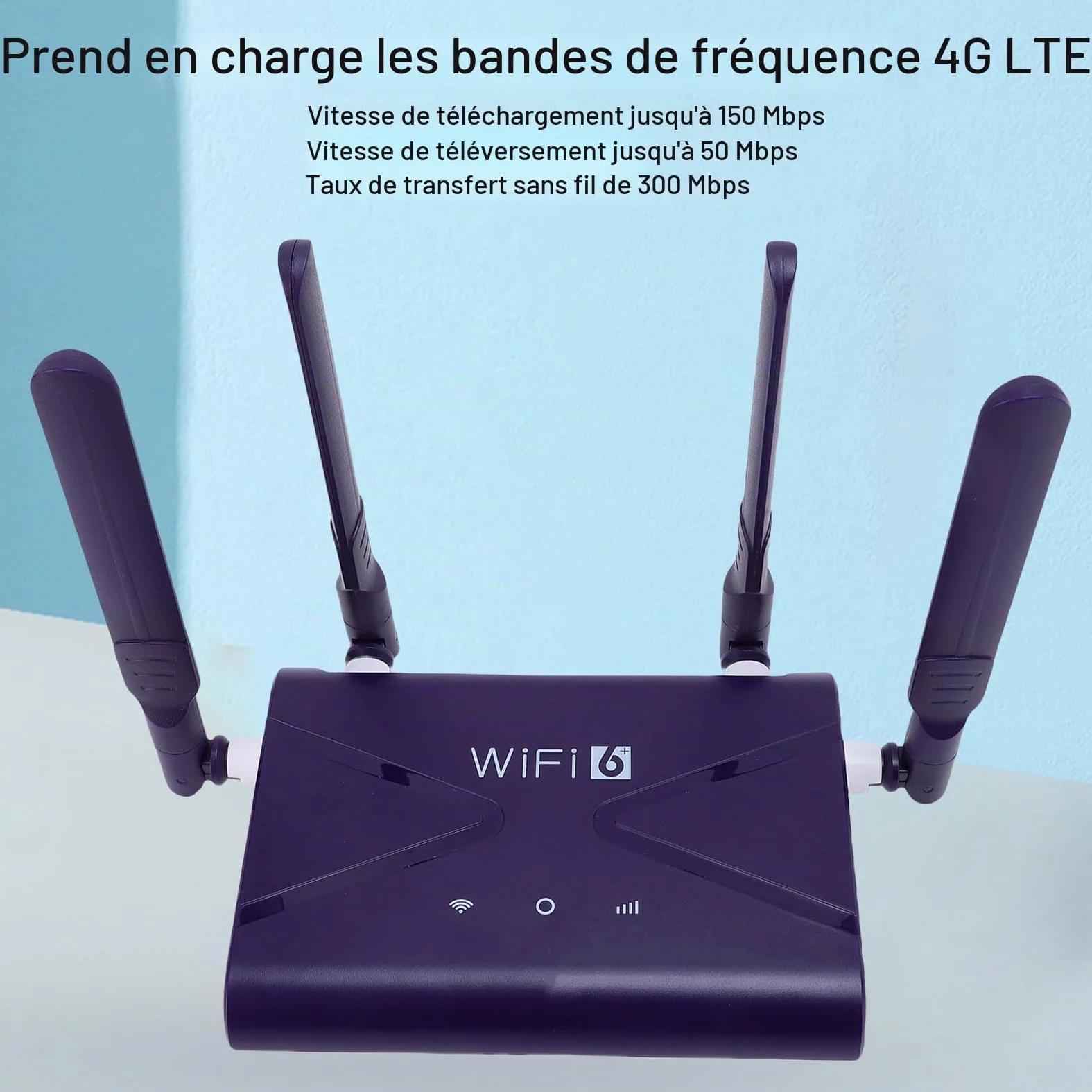 Dpofirs Routeur de Jeu WiFi 6, Routeur 4G 5G LTE avec Fente de Carte SIM jusqu'à 32 Appareils, Adaptateur Réseau sans Fil à Haute Vitesse de 300 Mbps pour Ordinateur Portable PC