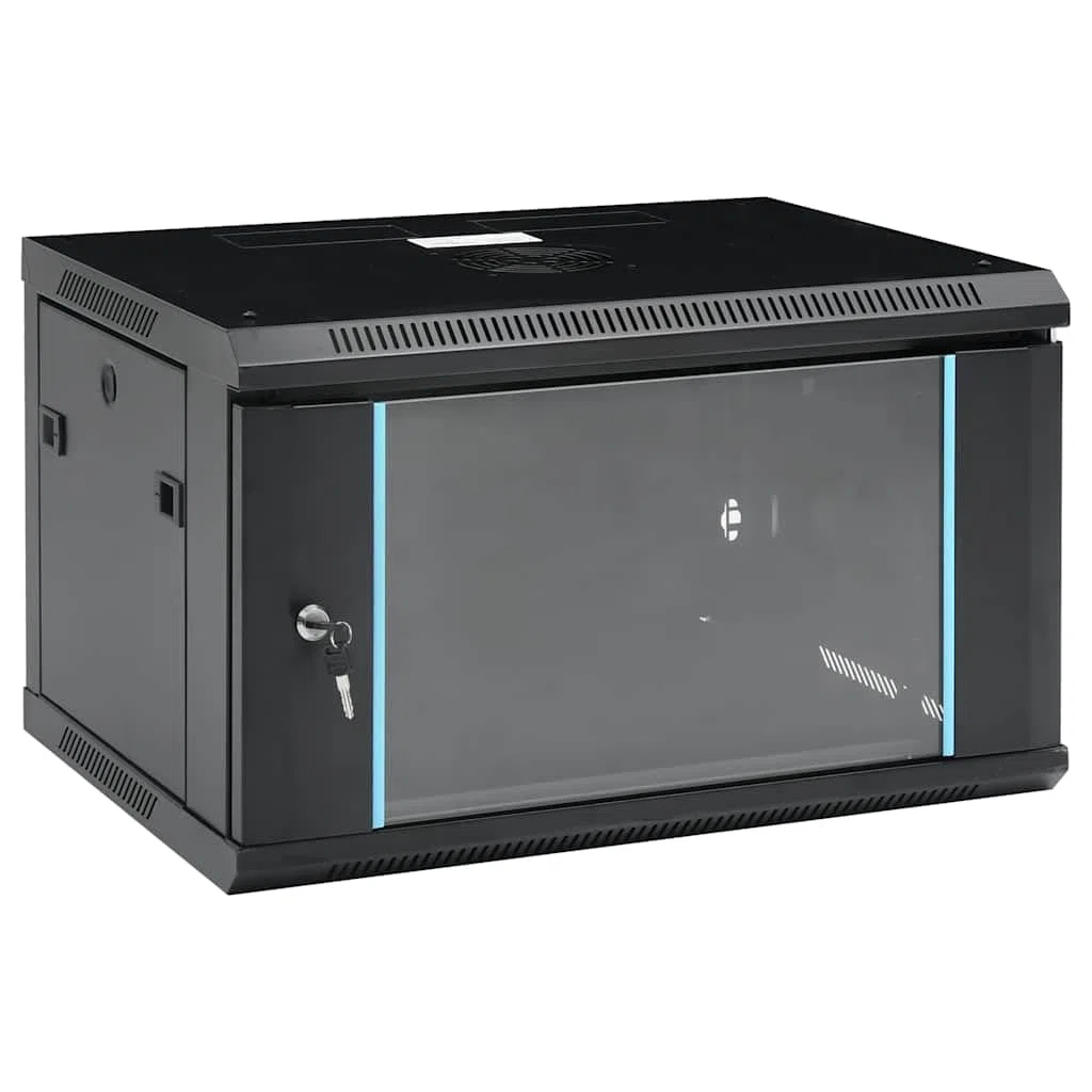 Coffret de réseau Mural 6U 19" IP20 600x450x350 mm, Armoire de Brassage en Acier laminé à Froid pour routeur et Modem Fibre, Baie de données avec Porte verrouillable et Panneaux