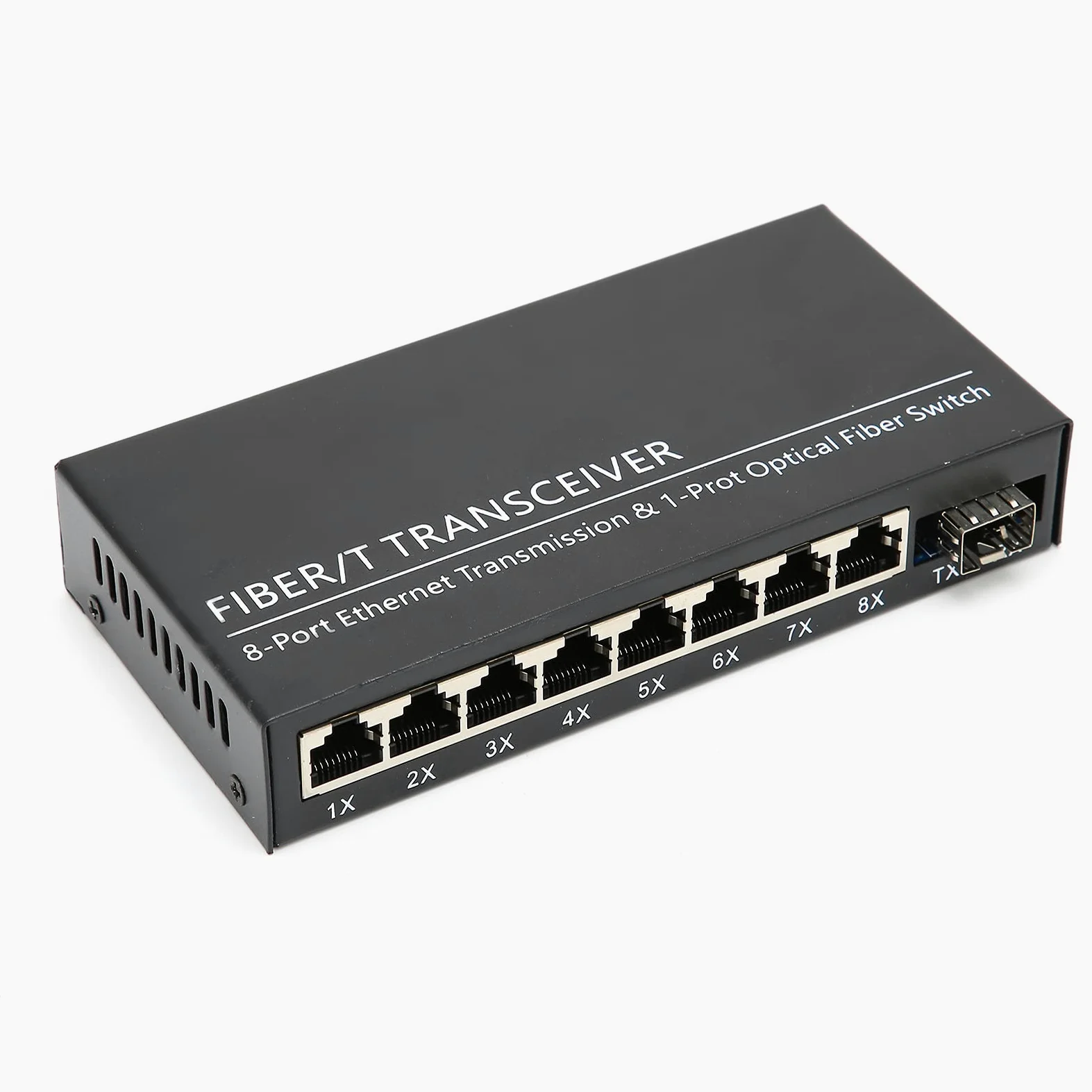 Convertisseur Ethernet 8 Ports Traission1 Port Ical Commutateur Fibre Optique 8 Ports Gigabit, Commutateur Gigabit 1 Fibre 8 Ports Ethernet Monomode Double Fibre Convertisseur