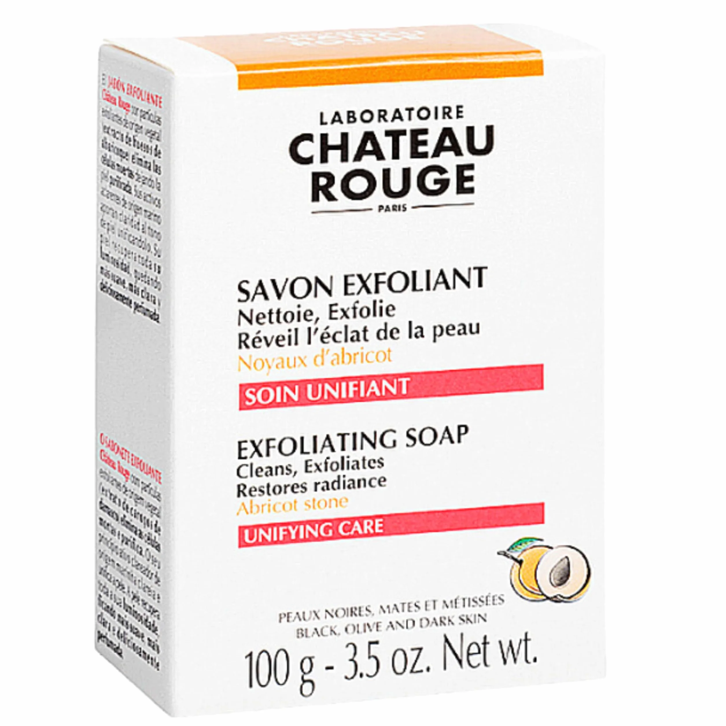LABORATOIRE CHÂTEAU ROUGE Savon Exfoliant Noyaux d'Abricot 100g Peau Lisse Visage Corps