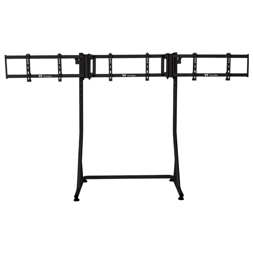Thermaltake Triple Racing Monitor Stand Pro | pour 3 moniteurs 32″ incurvés / 34″ Plats | Structure en Acier thermolaqué | Hauteur réglable (920–1120 mm) | Charge 20 kg par écran | VESA 75–400 | Noir