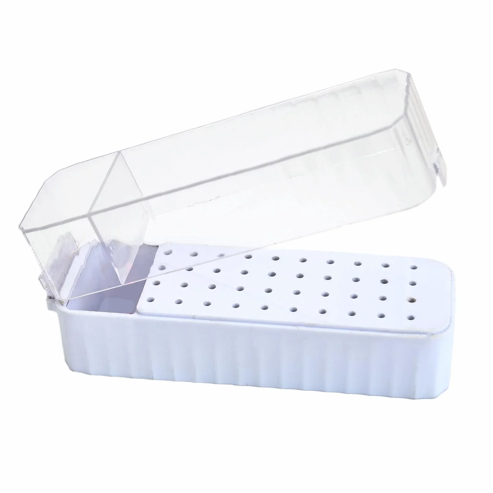 Boîtier Organisateur 40 Emplacements pour Fraises de Manucure - Boîte de Rangement Transparent Anti-Poussière