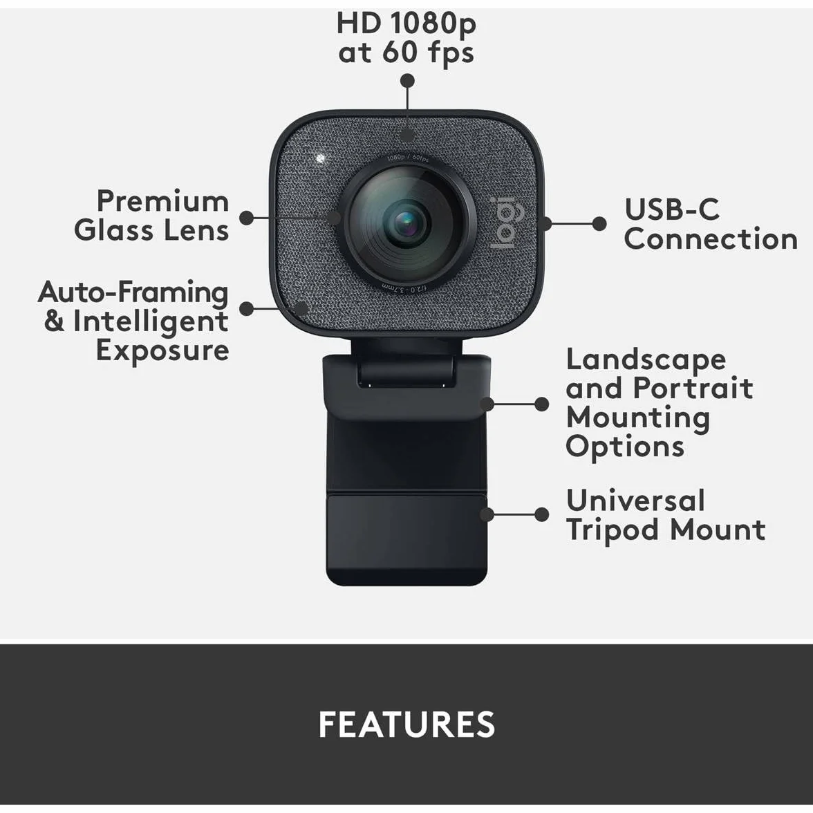 StreamCam Plus Webcam Grafito Reacondicionado